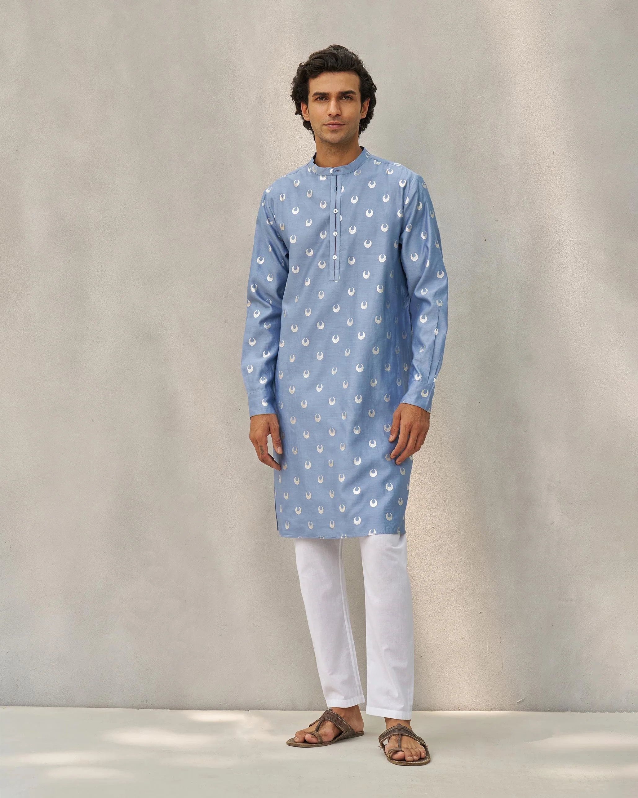 Astral Kurta - Blue & Silver - Image 6