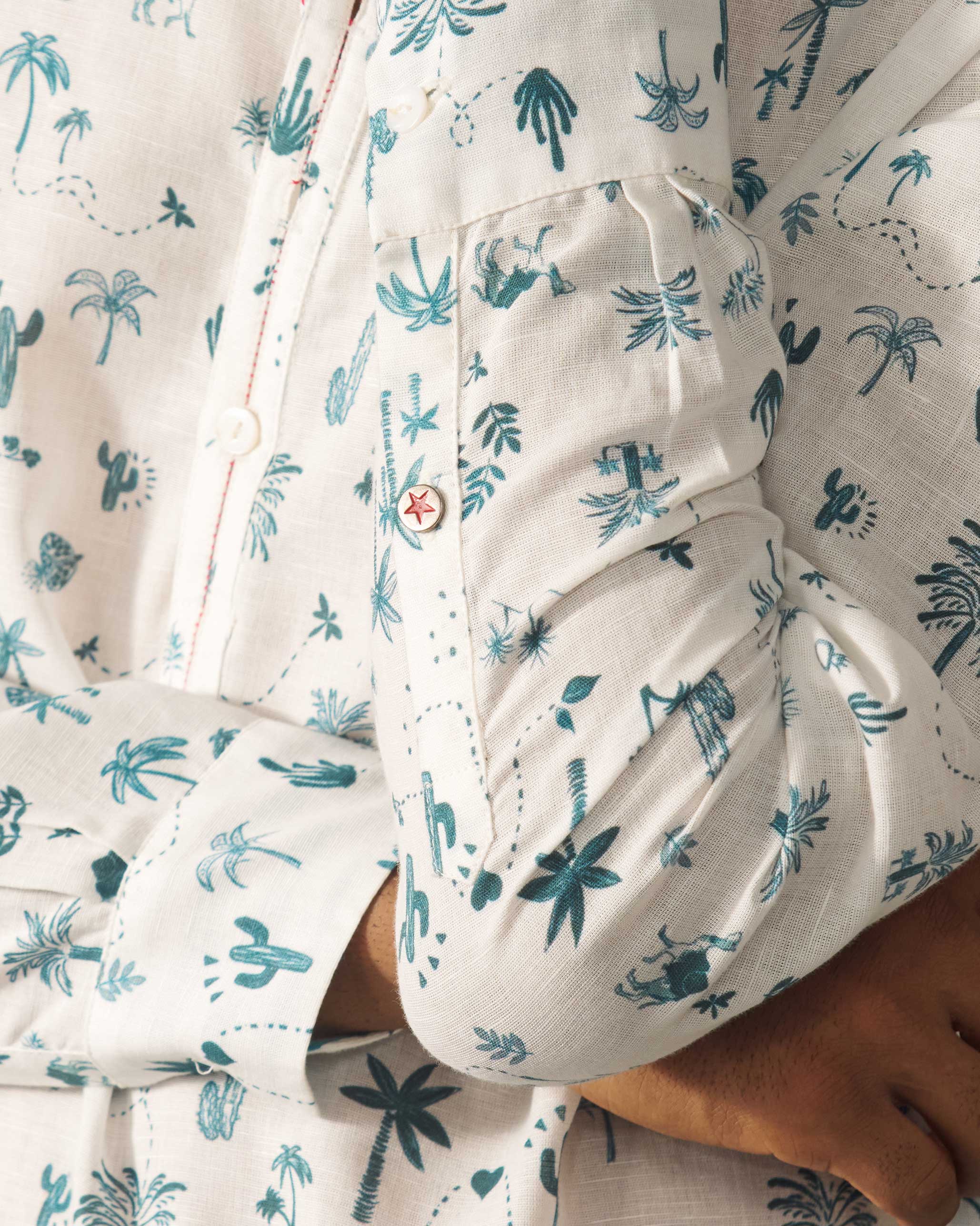 Astral Kurta - Blue & White Print - Image 2