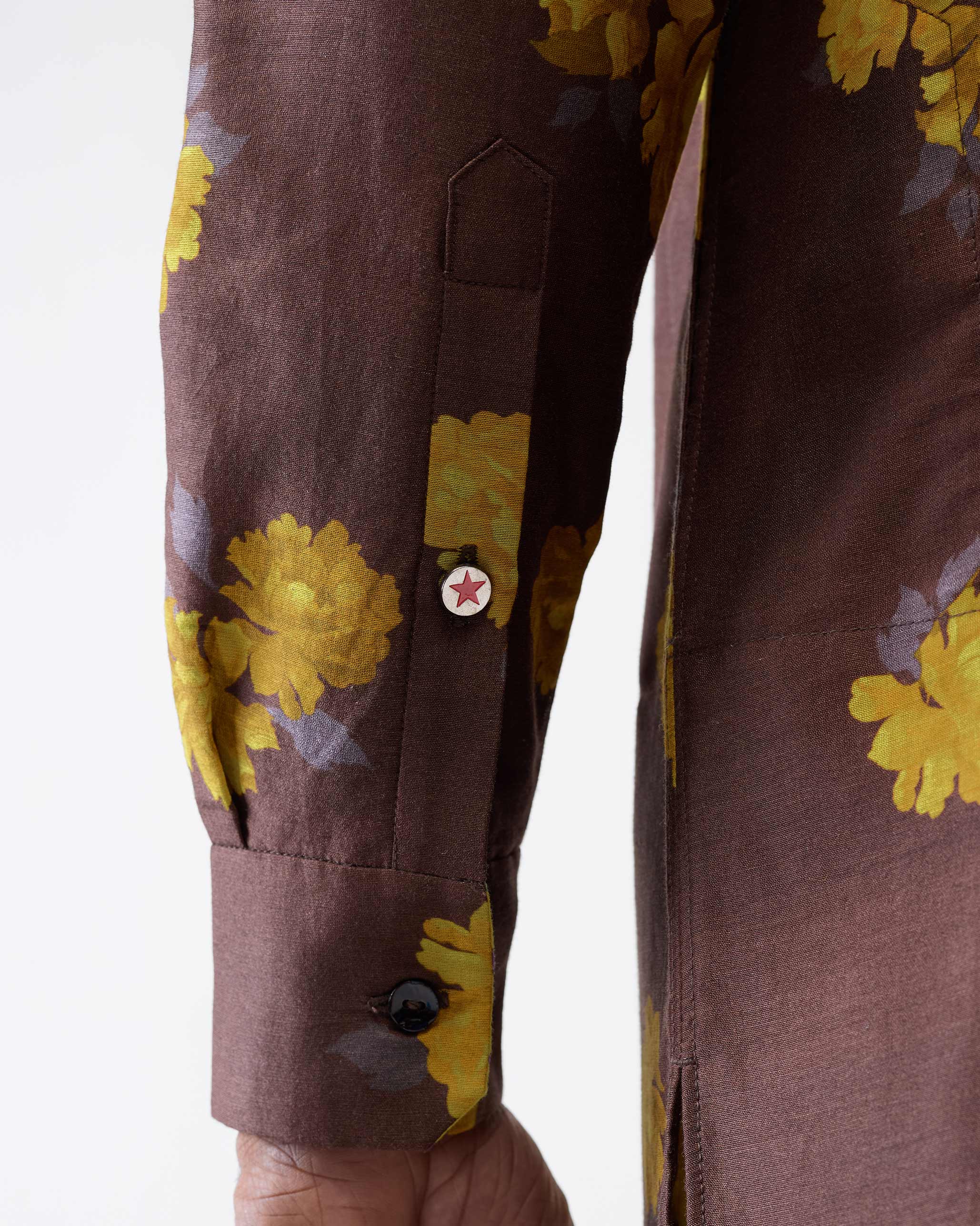 Astral Kurta - Brown & Chartreuse Printed - Image 4