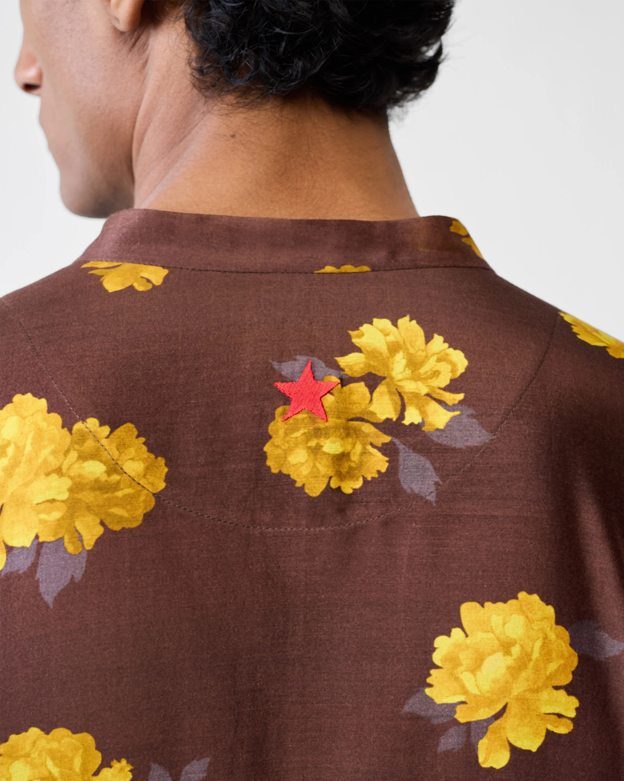 Astral Kurta - Brown & Chartreuse Printed - Image 7
