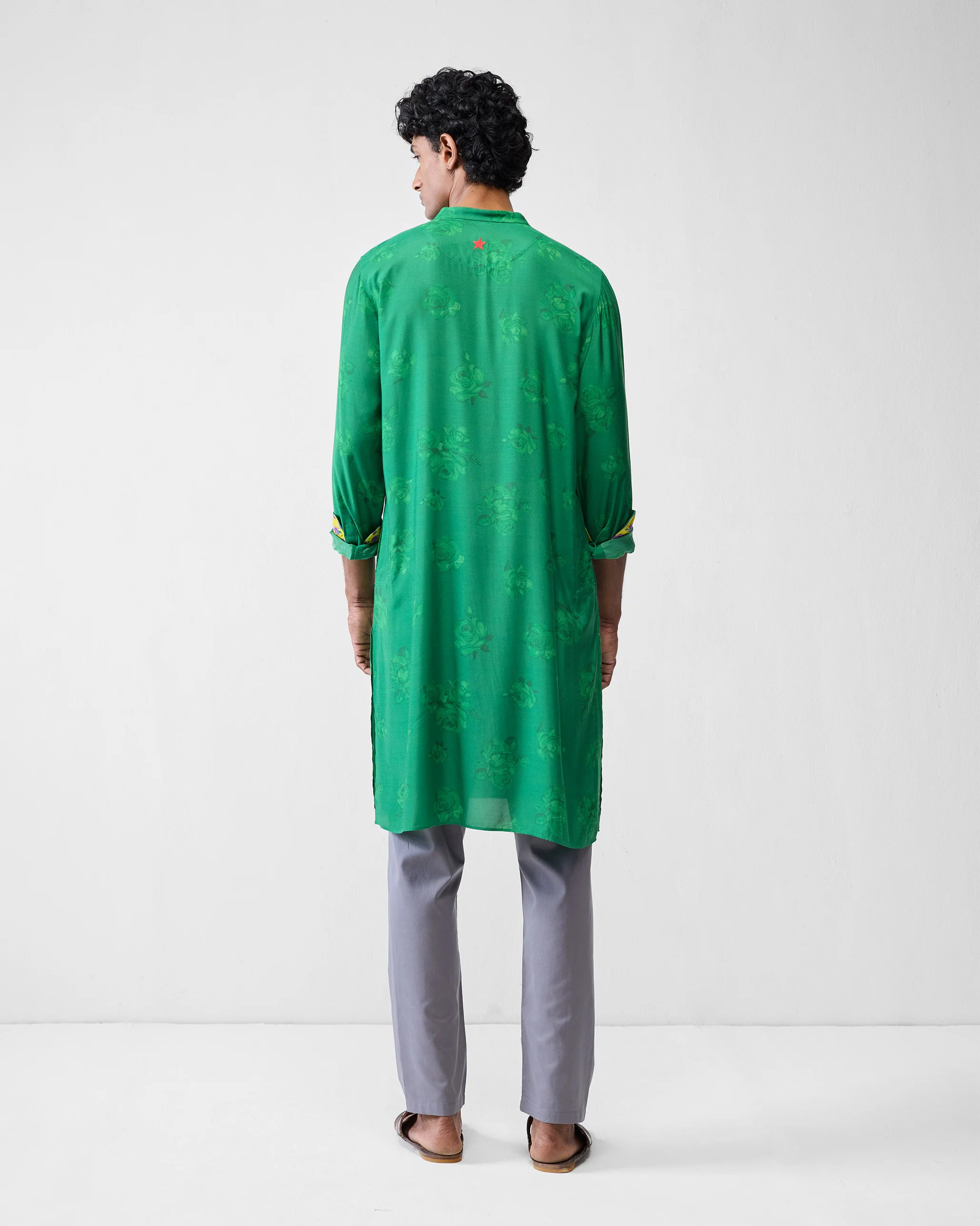 Astral Kurta - Emerald Green Printed - Image 2
