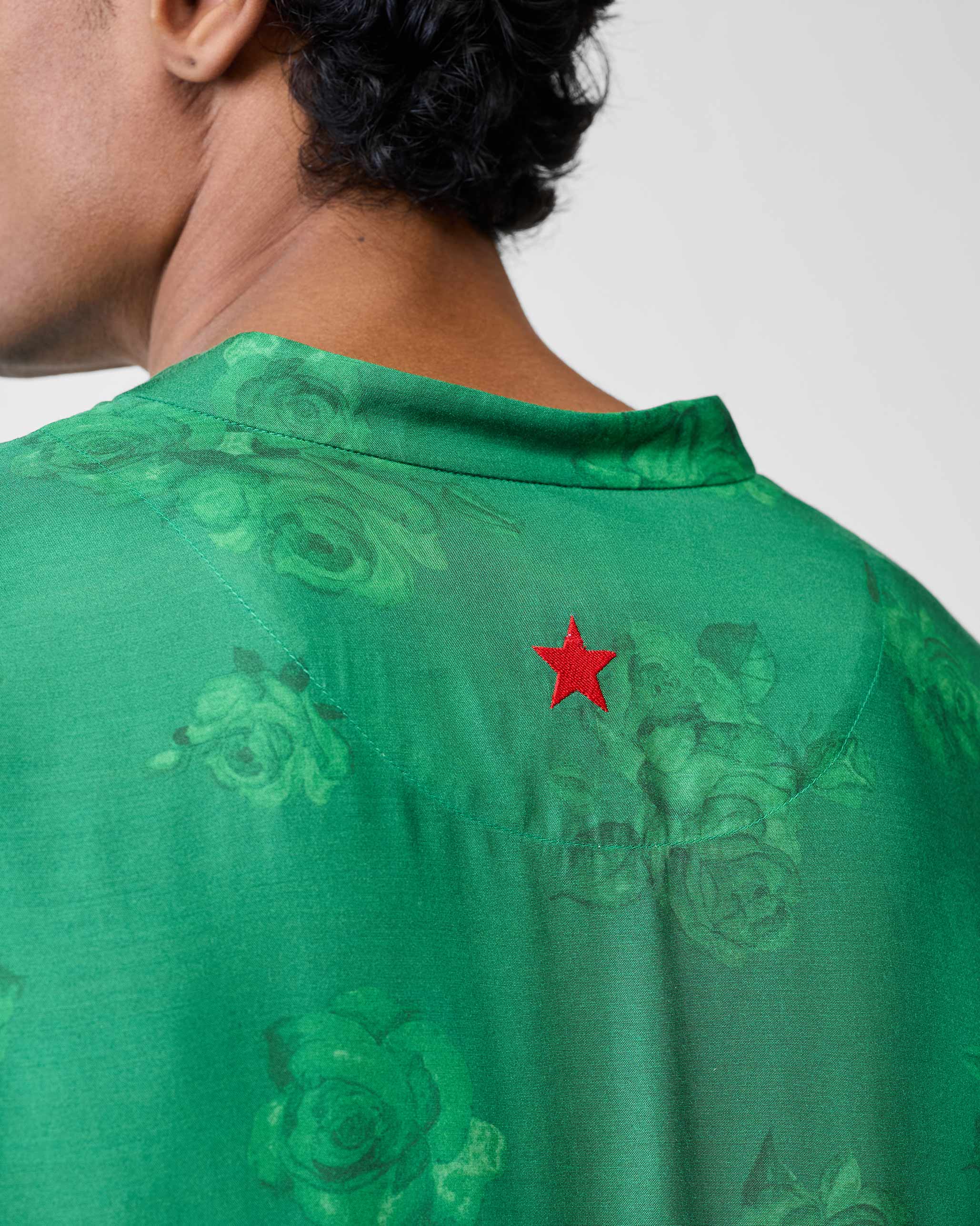 Astral Kurta - Emerald Green Printed - Image 4