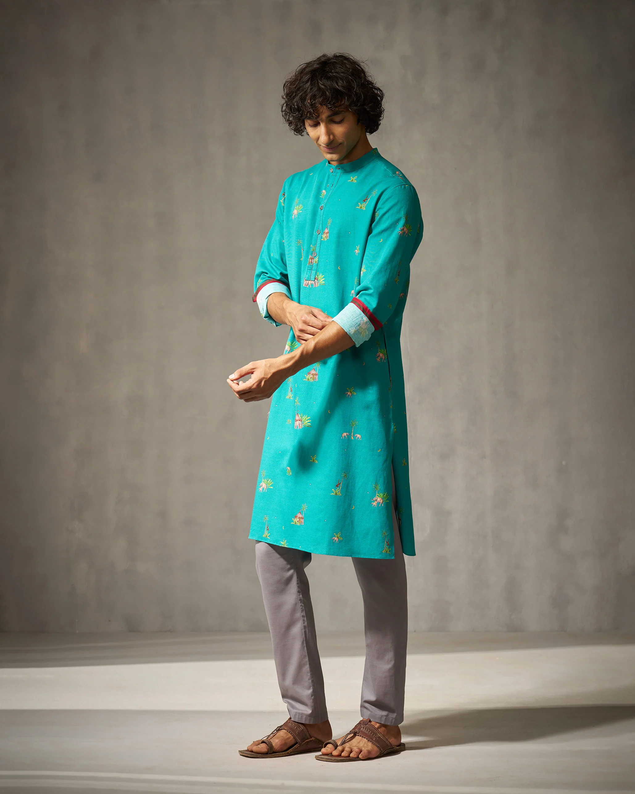 Astral Kurta - Green Print - Image 3