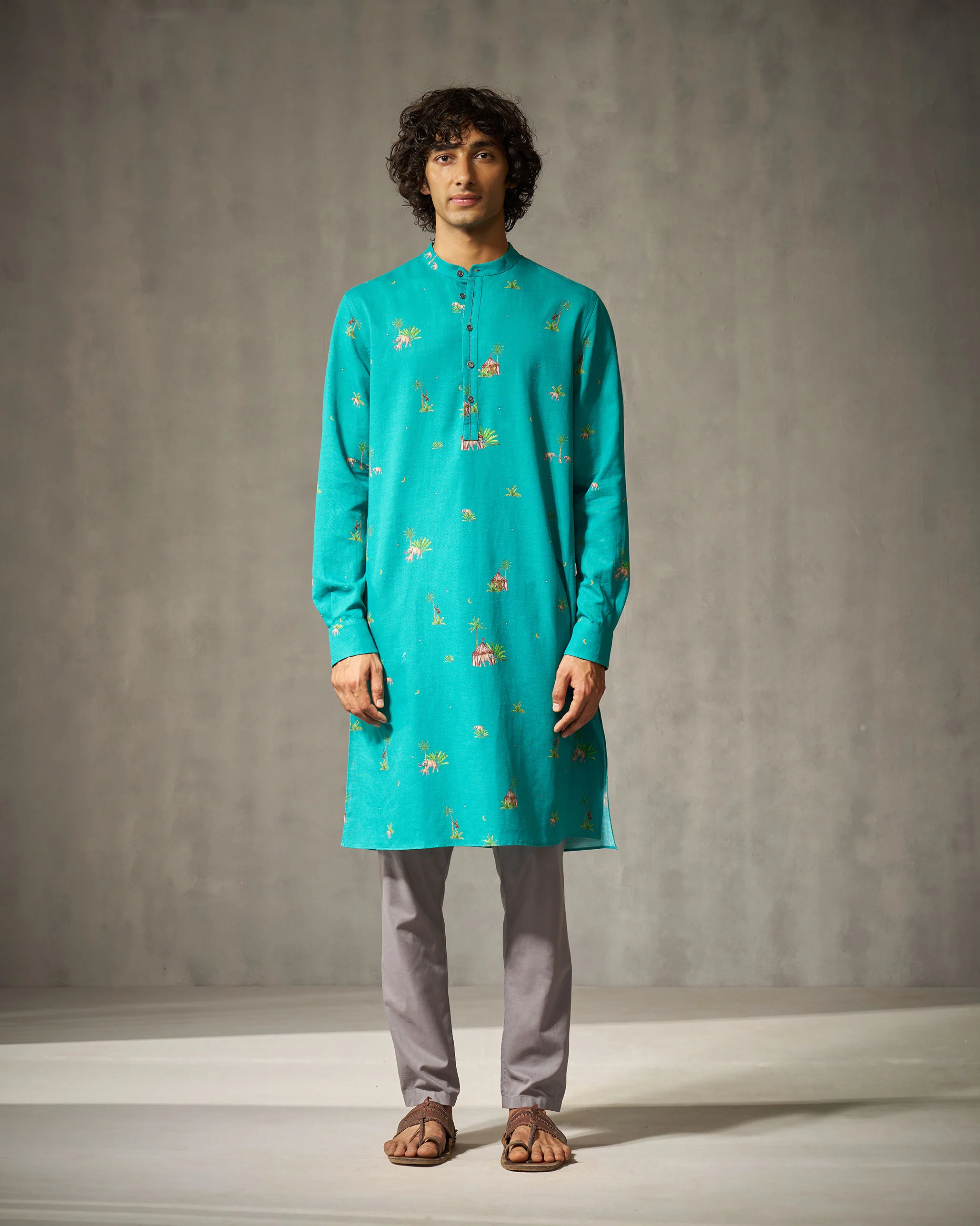 Astral Kurta - Green Print - Image 6