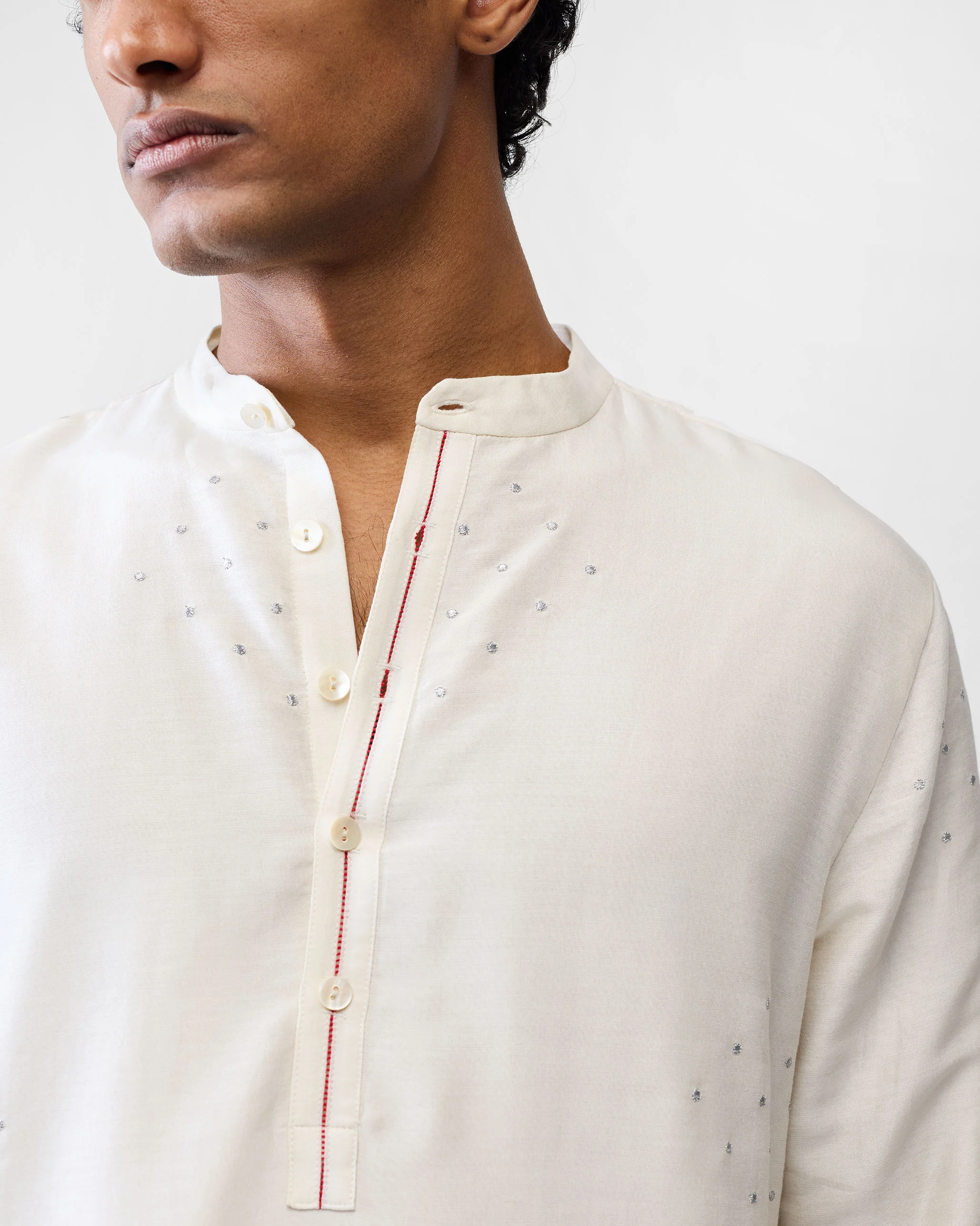 Astral Kurta - Ivory Embroidered - Image 5