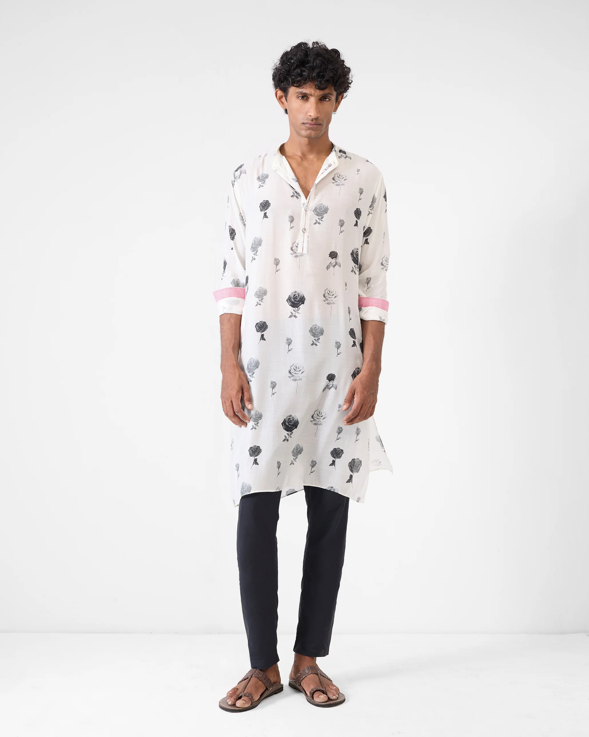Astral Kurta - Light Grey Print - Image 2
