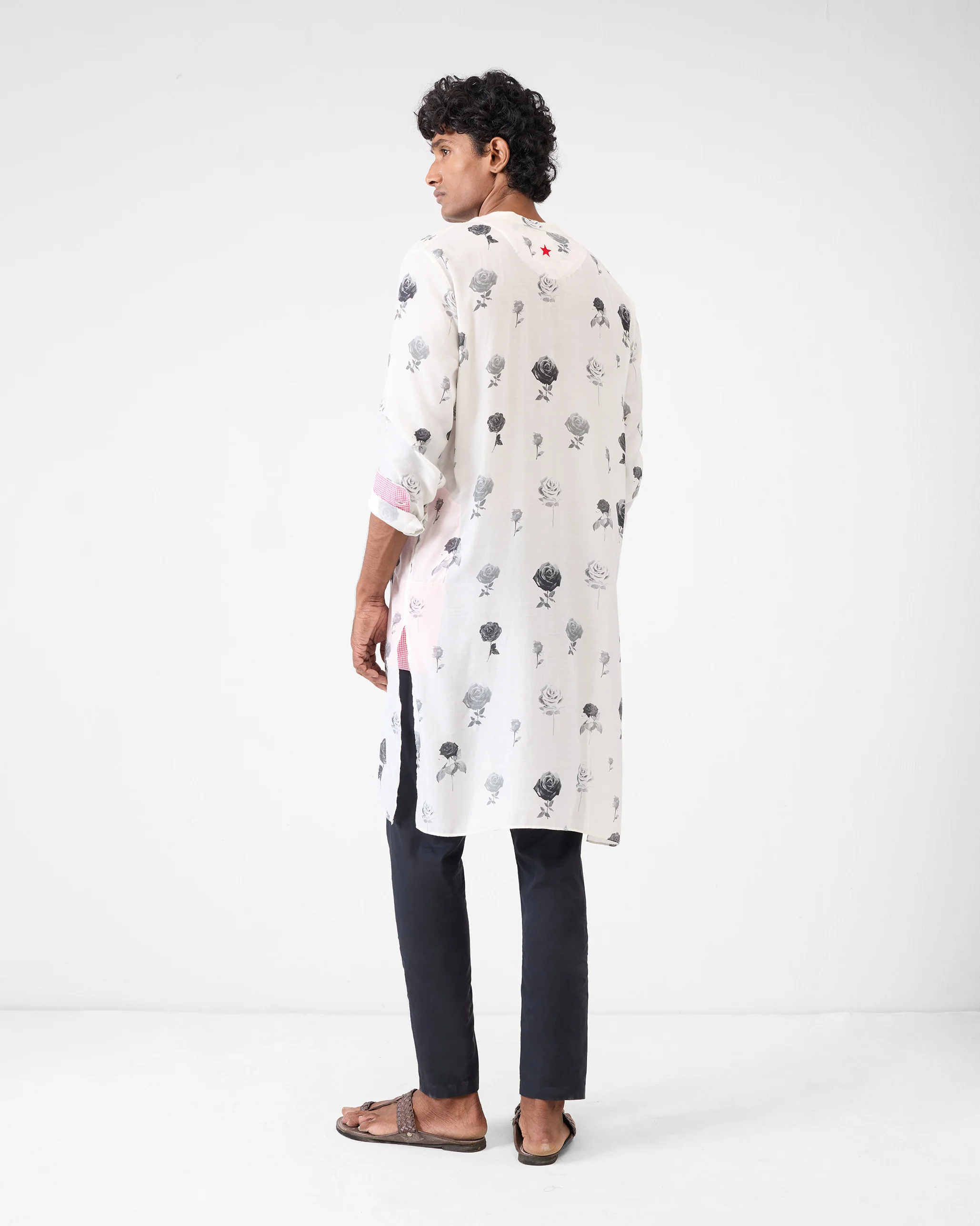 Astral Kurta - Light Grey Print - Image 3