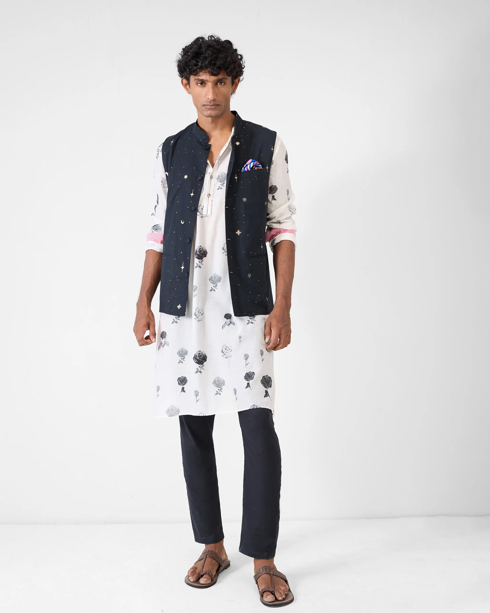 Astral Kurta - Light Grey Print - Image 8