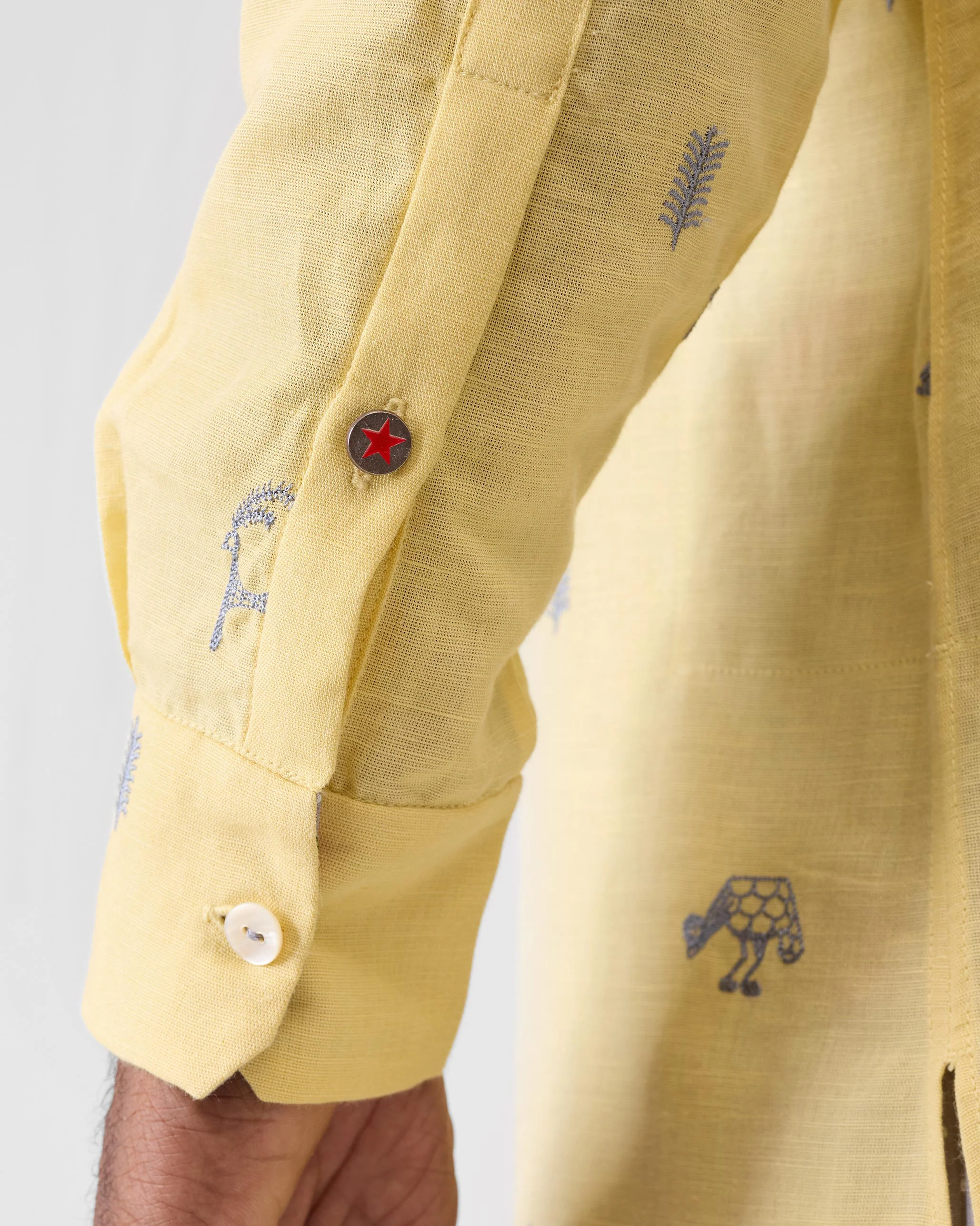 Astral Kurta - Light Yellow Embroidered - Image 6