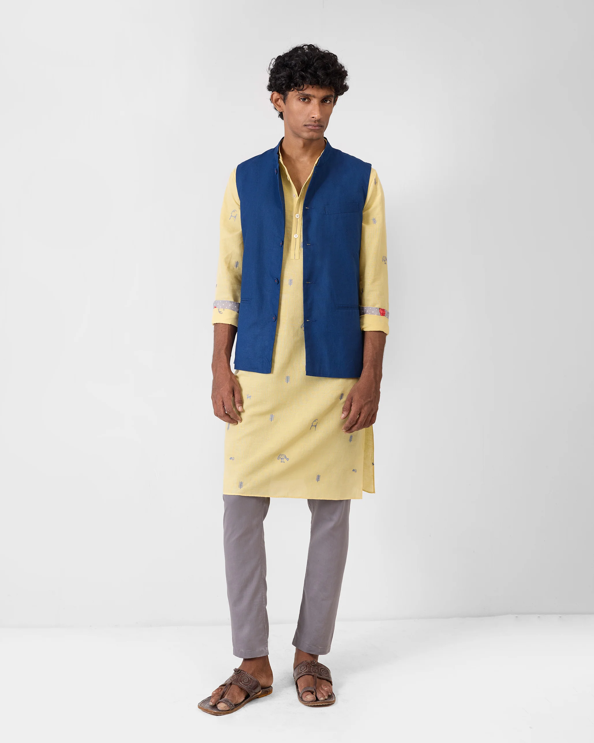 Astral Kurta - Light Yellow Embroidered - Image 8