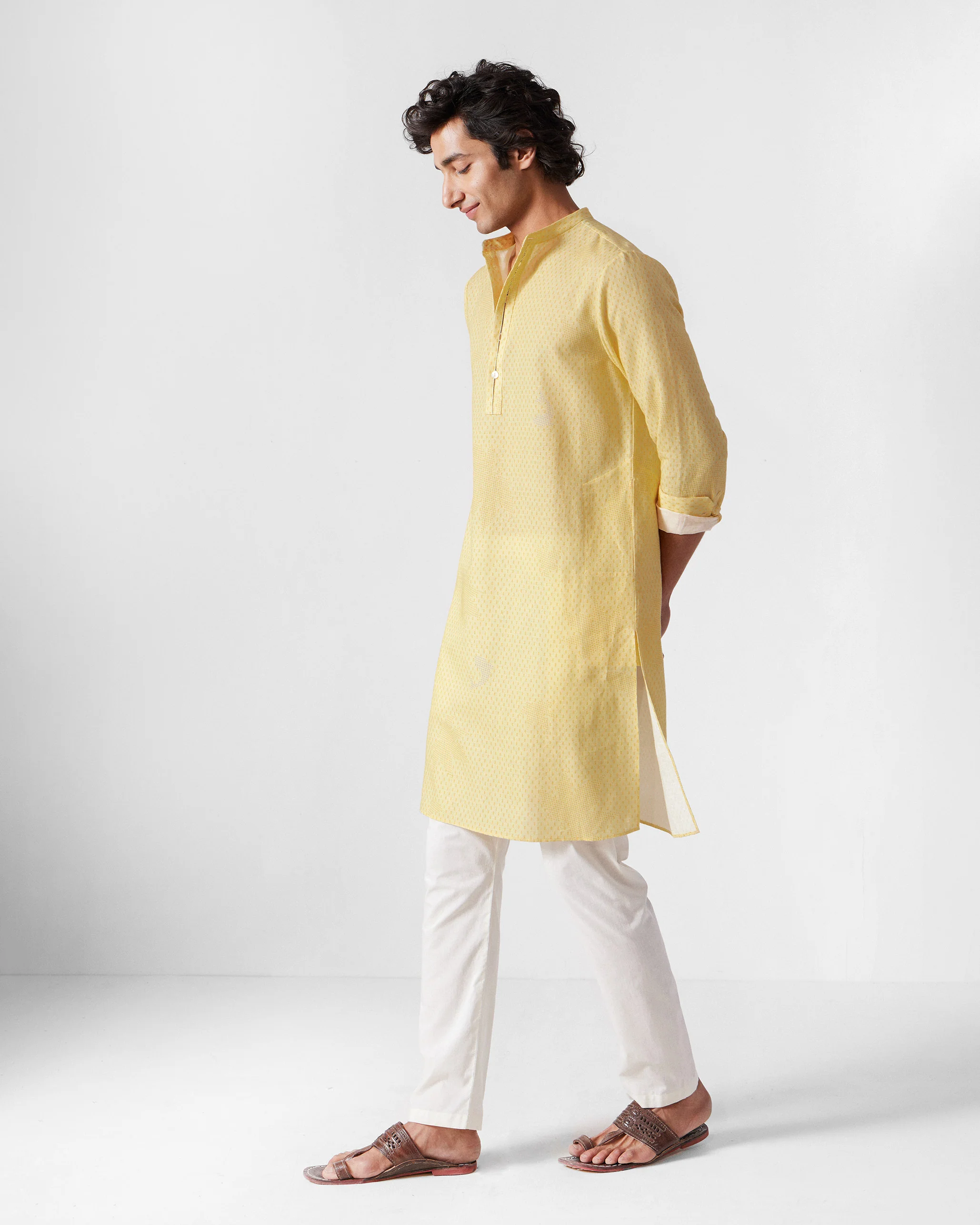 Astral Kurta - Light Yellow Printed - Image 2