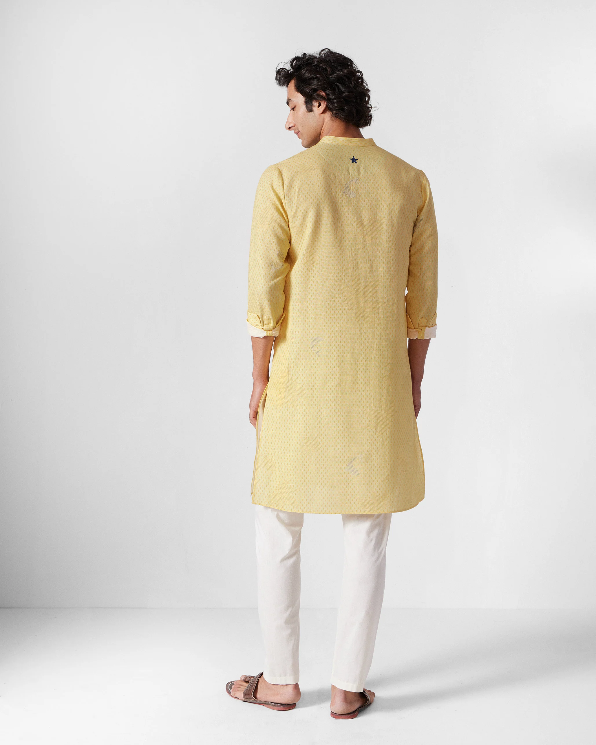 Astral Kurta - Light Yellow Printed - Image 3