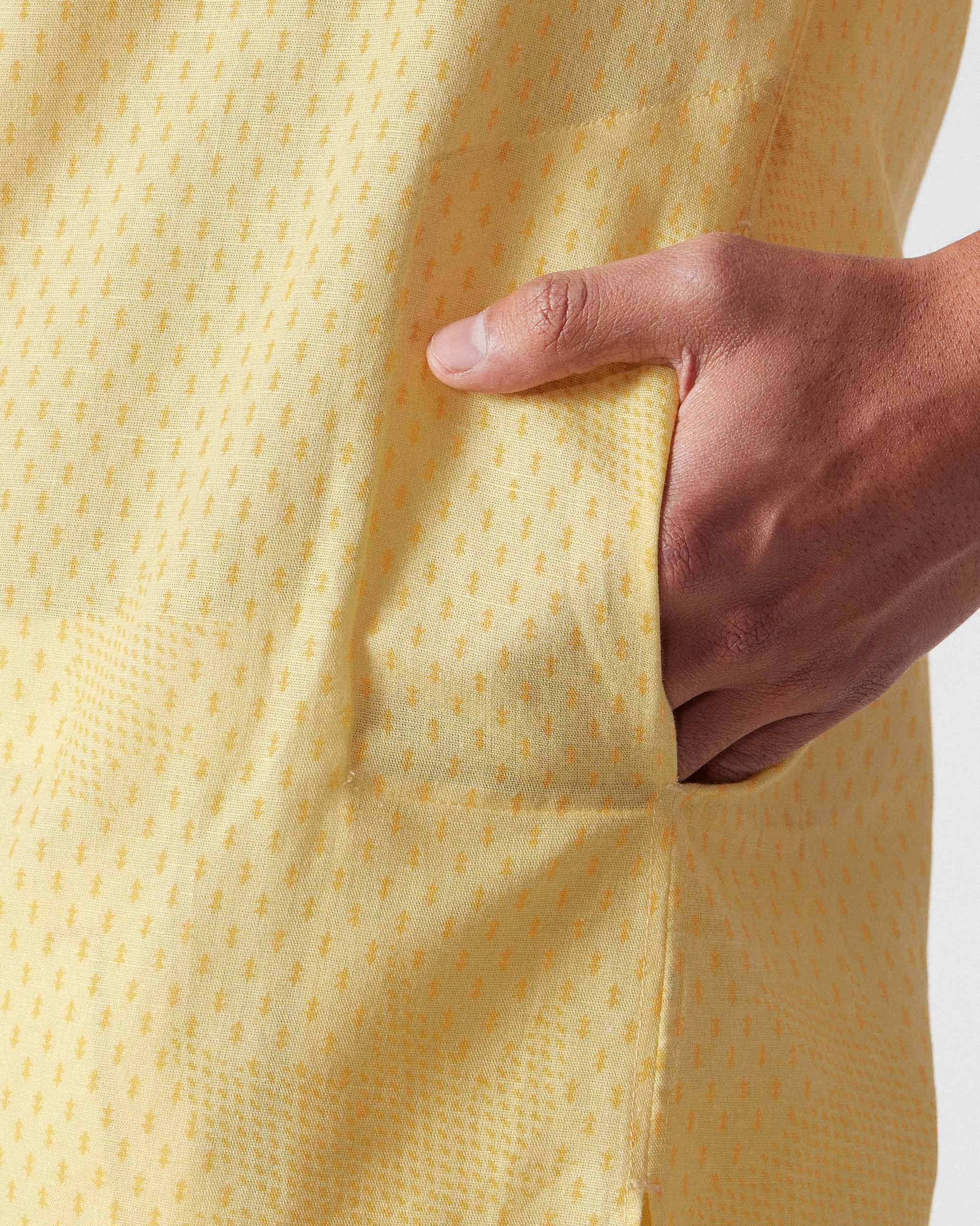 Astral Kurta - Light Yellow Printed - Image 7