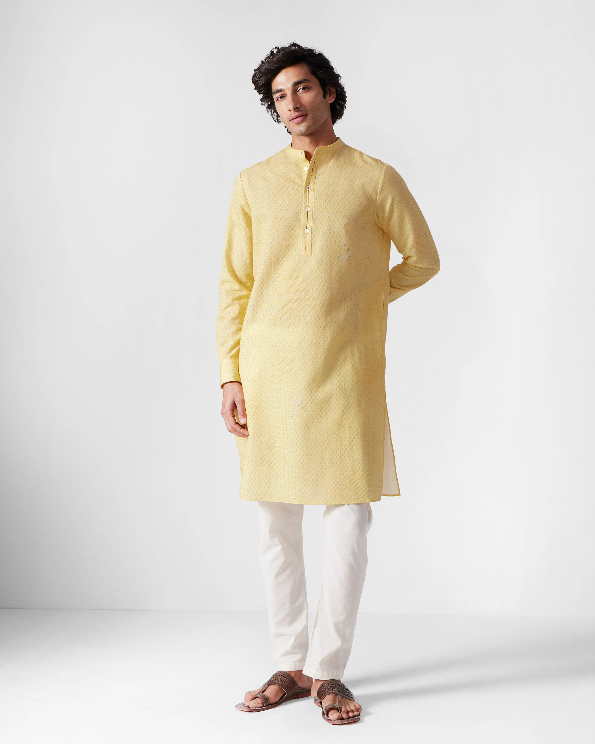 Astral Kurta - Light Yellow Printed - Image 8