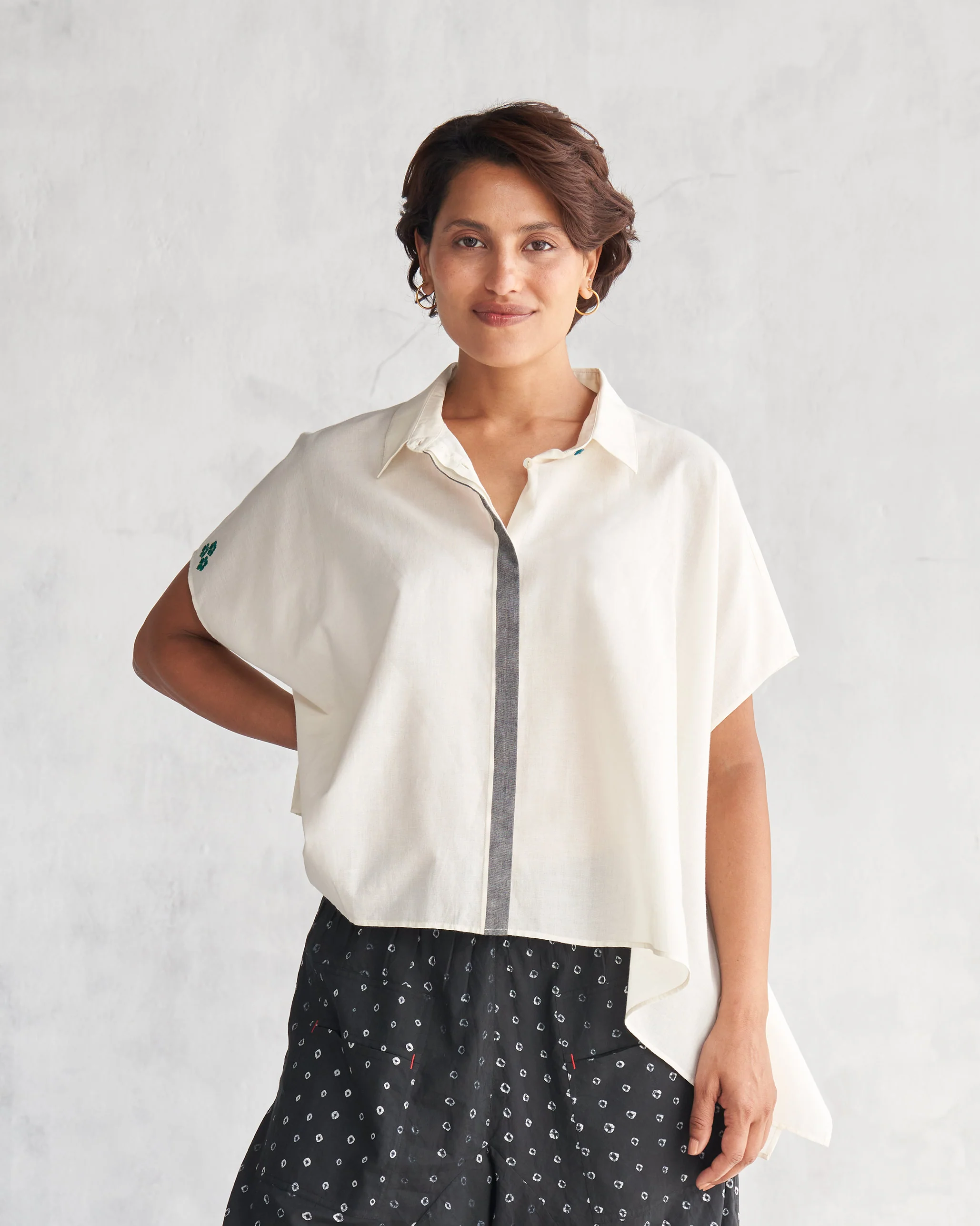 Asymmetrical Hem Top - Ivory - Image 6