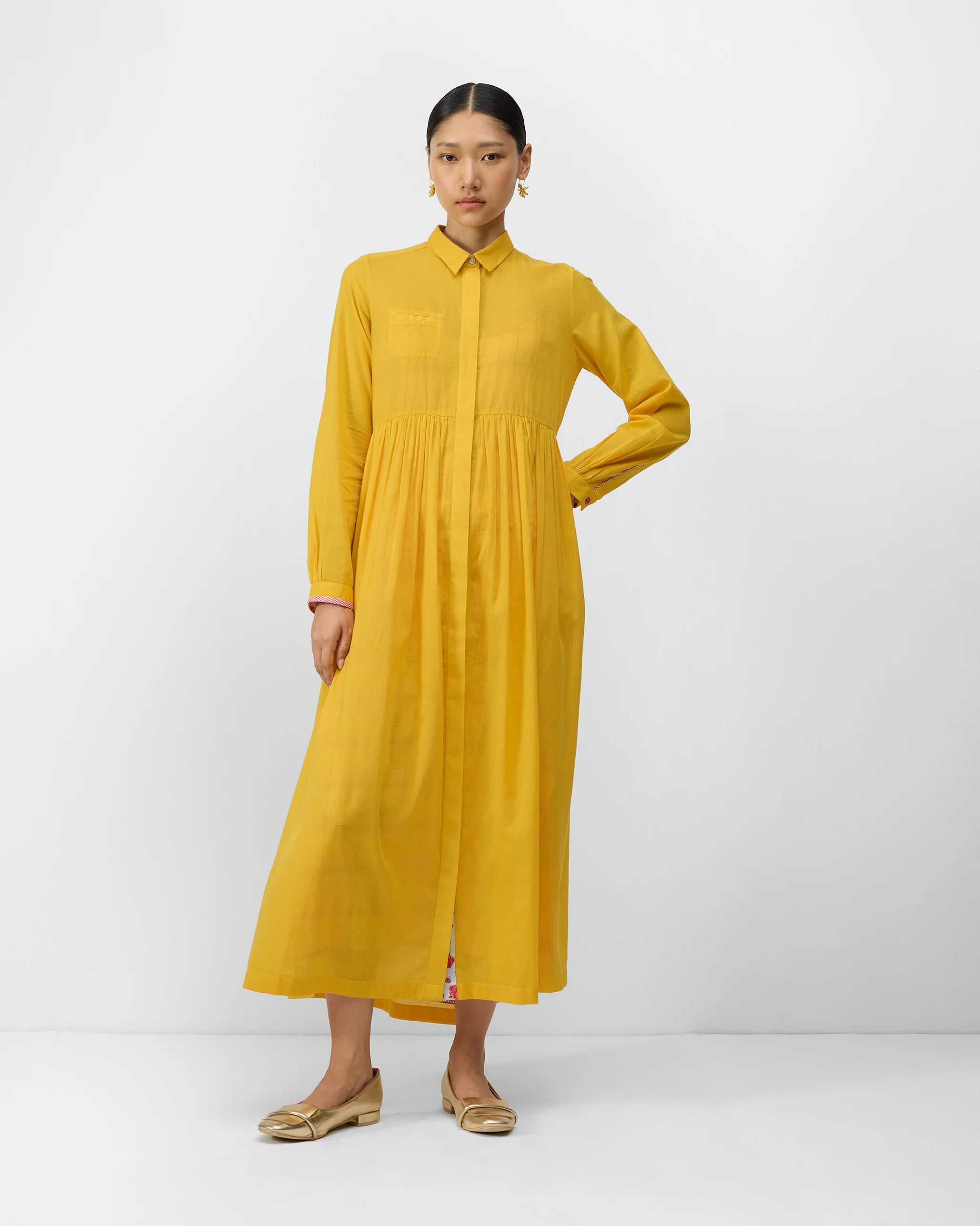 Aurora Dress with Slip - Turmeric Yellow - Image 10