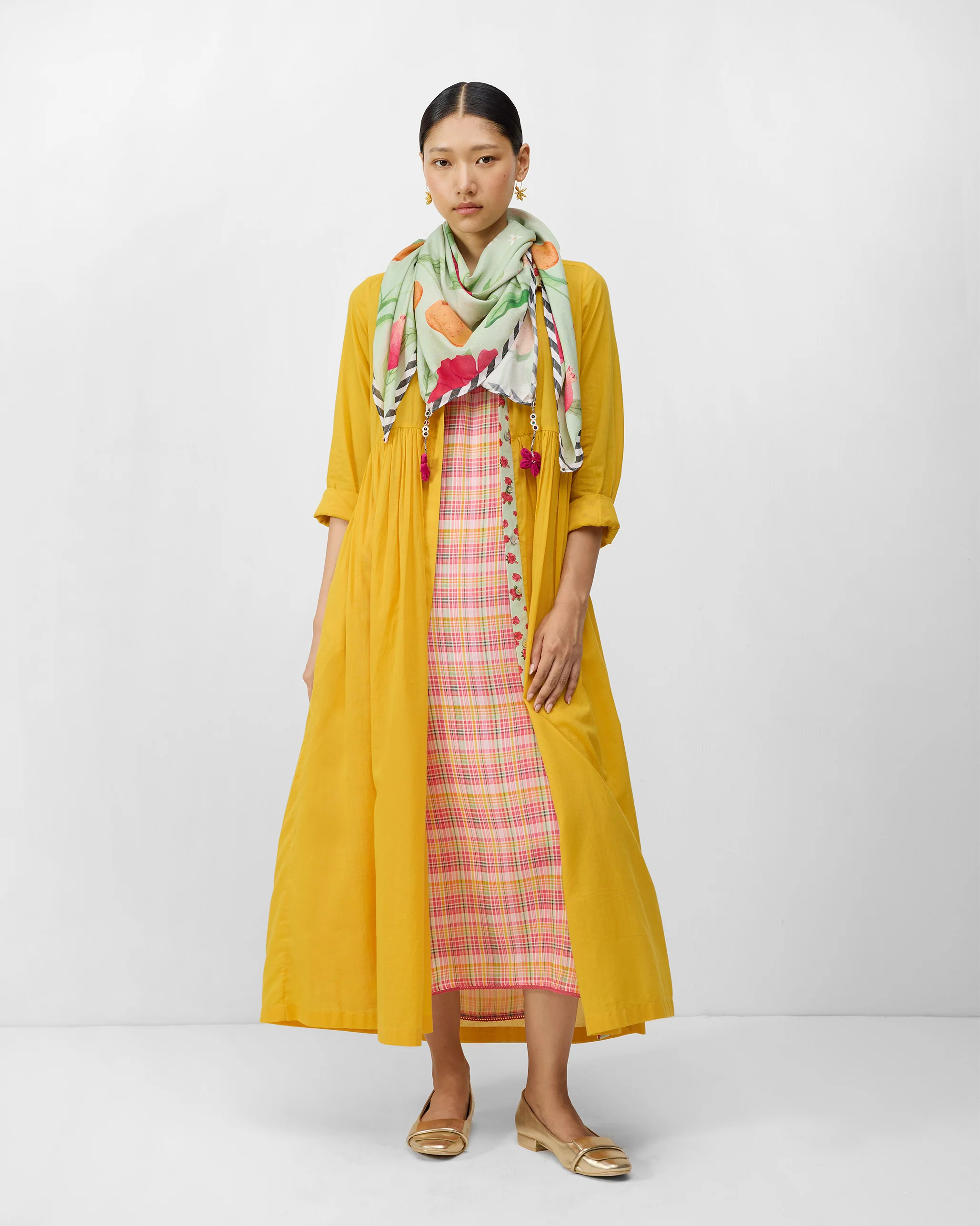 Aurora Dress with Slip - Turmeric Yellow - Image 11