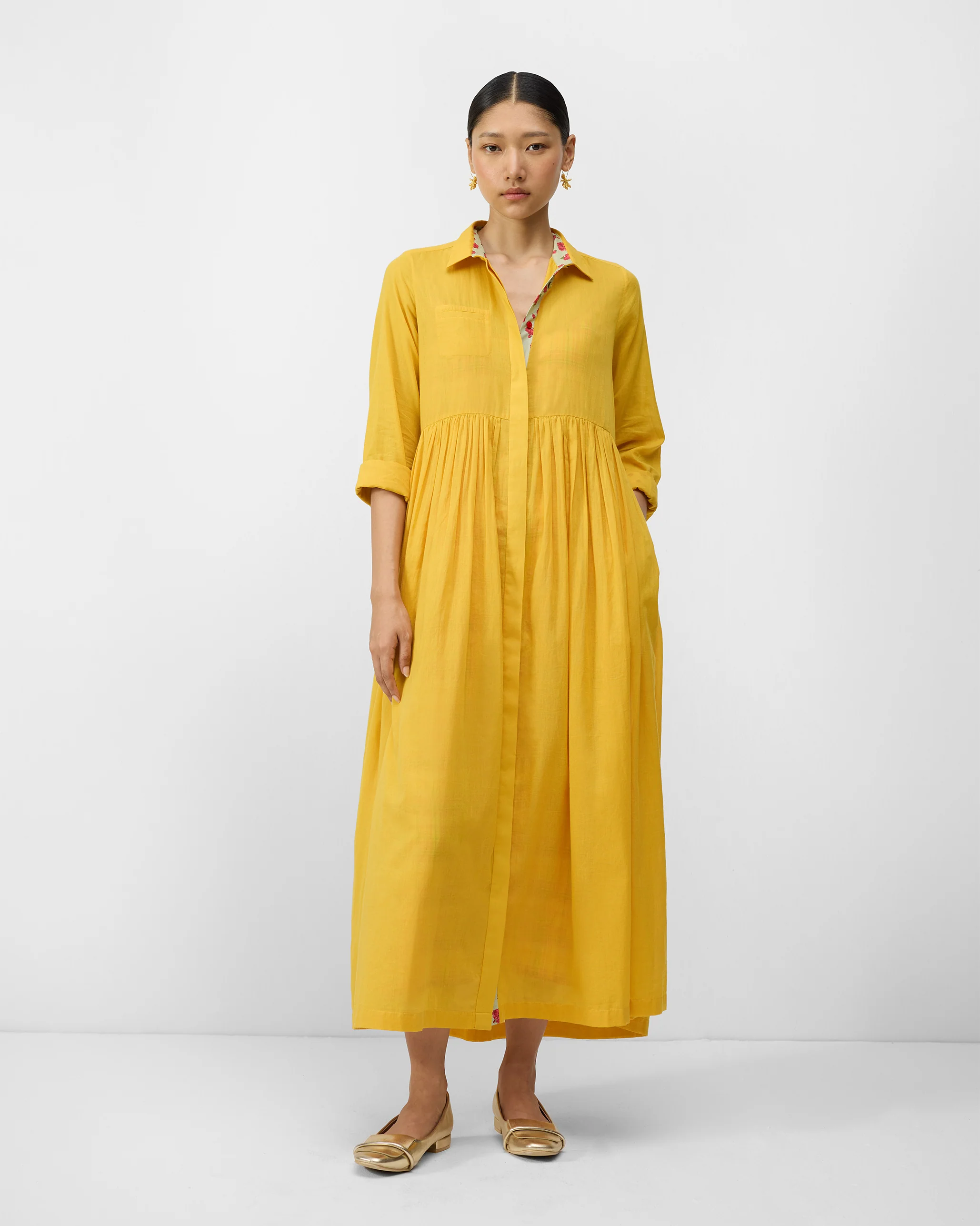 Aurora Dress with Slip - Turmeric Yellow - Image 3