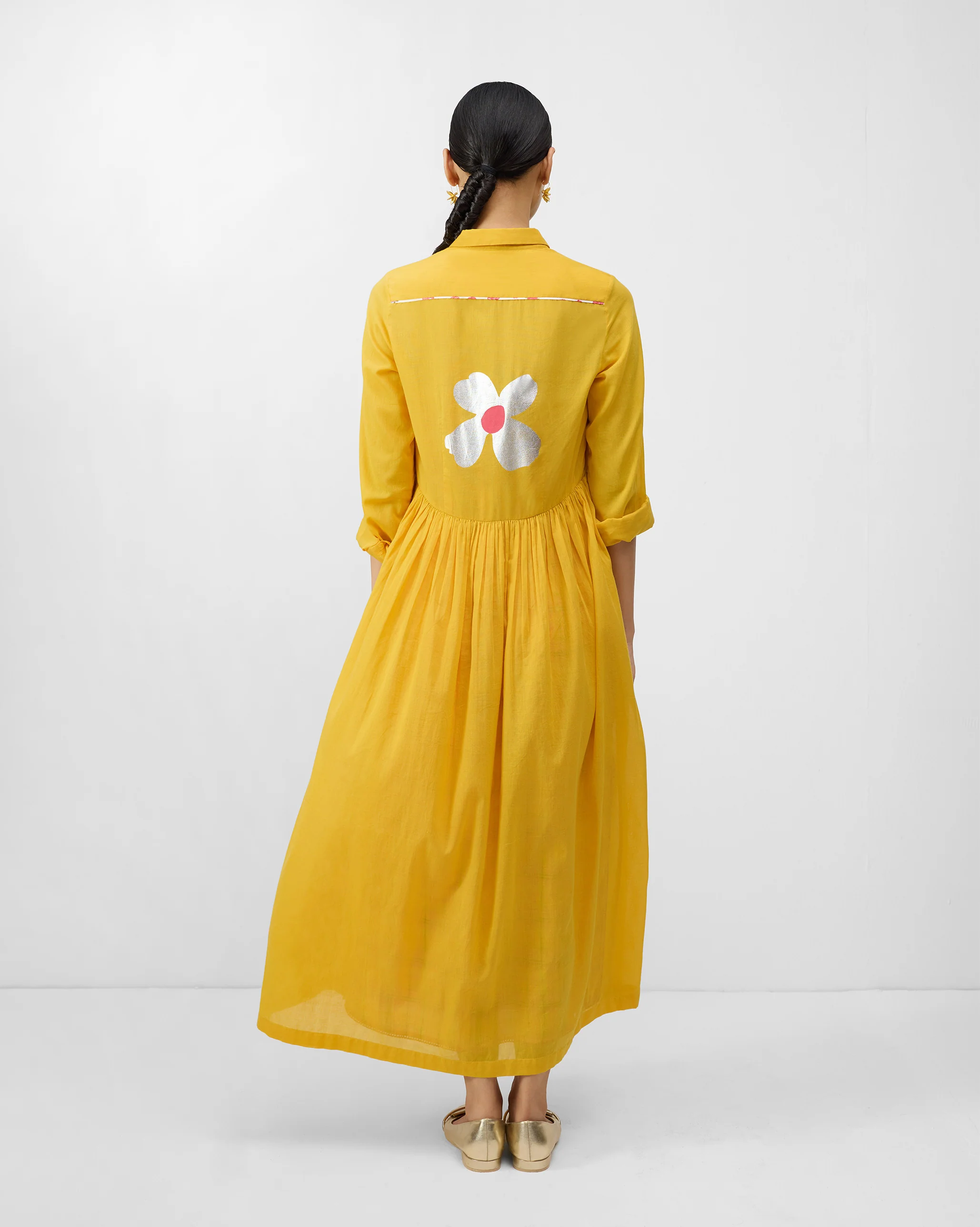 Aurora Dress with Slip - Turmeric Yellow - Image 4