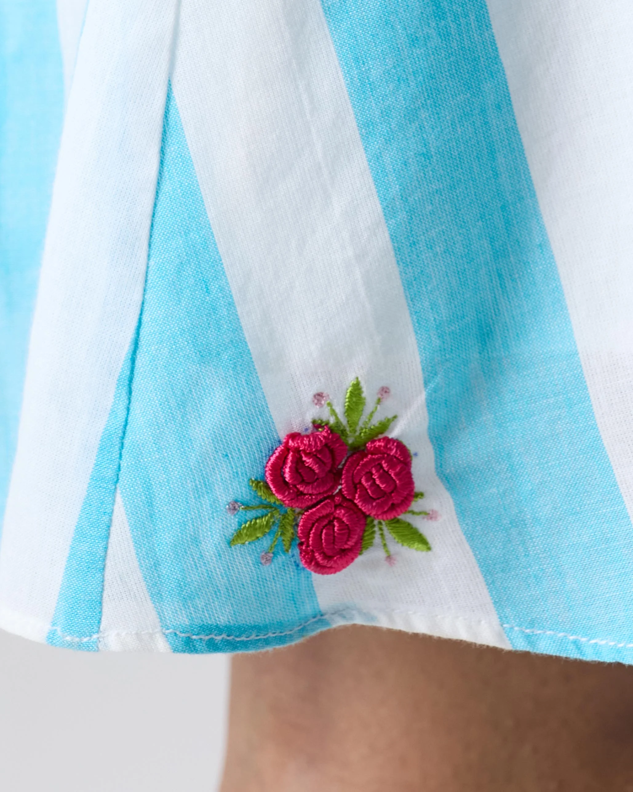 Ava Shirt Dress - Aqua & White Stripes - Image 6
