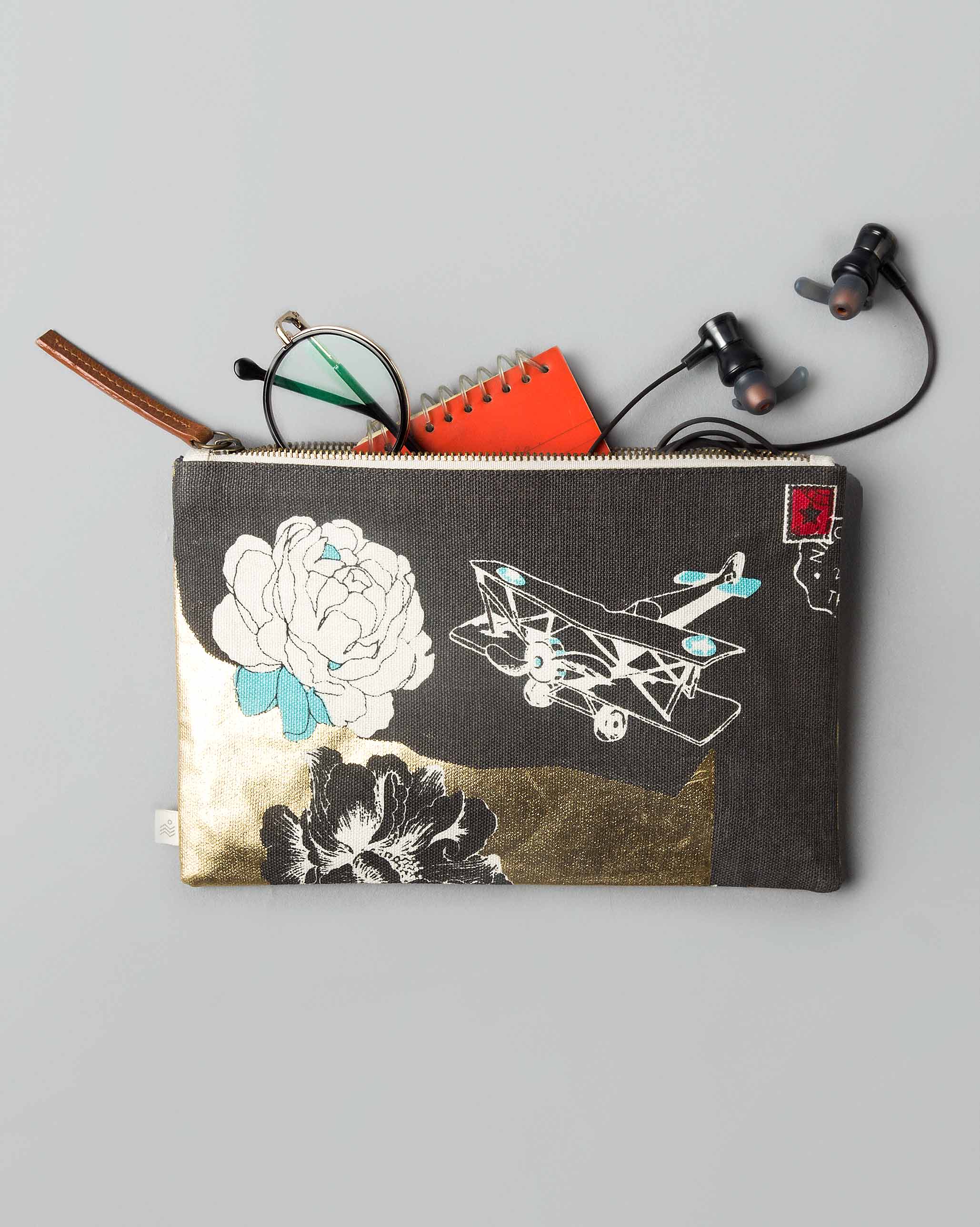 Aviator Pouch - Charcoal & White - Image 2