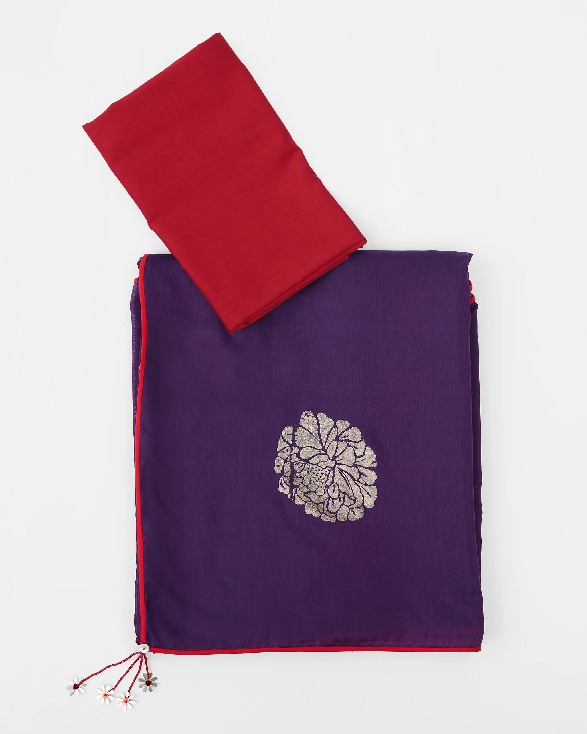 Avni Sari - Purple & Silver Printed - Image 7