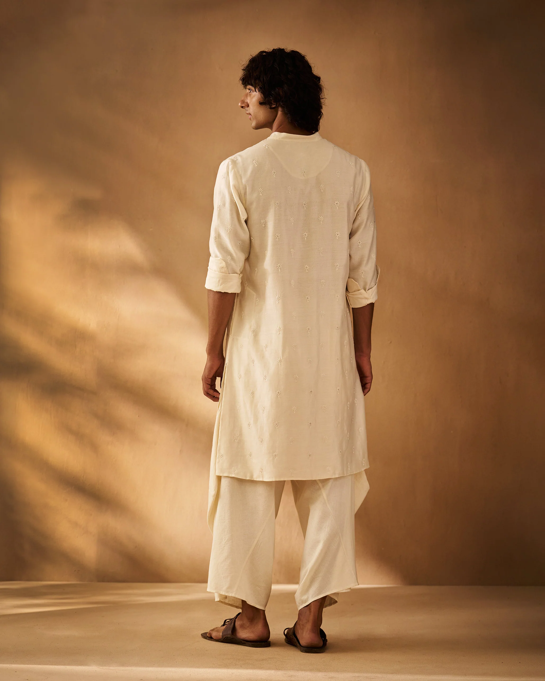 Awadh Kurta - Ivory Chikankari - Image 3