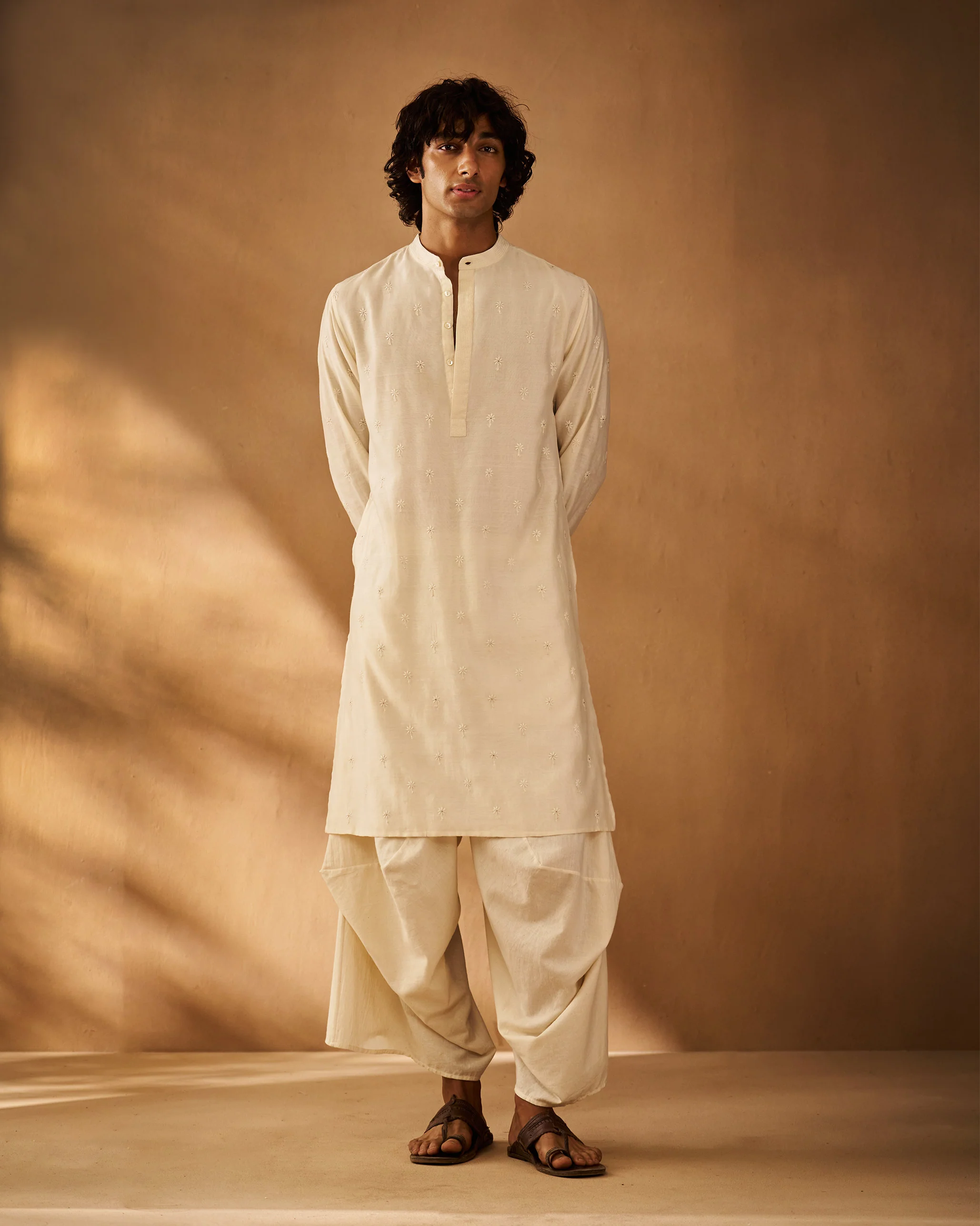 Awadh Kurta - Ivory Chikankari - Image 5