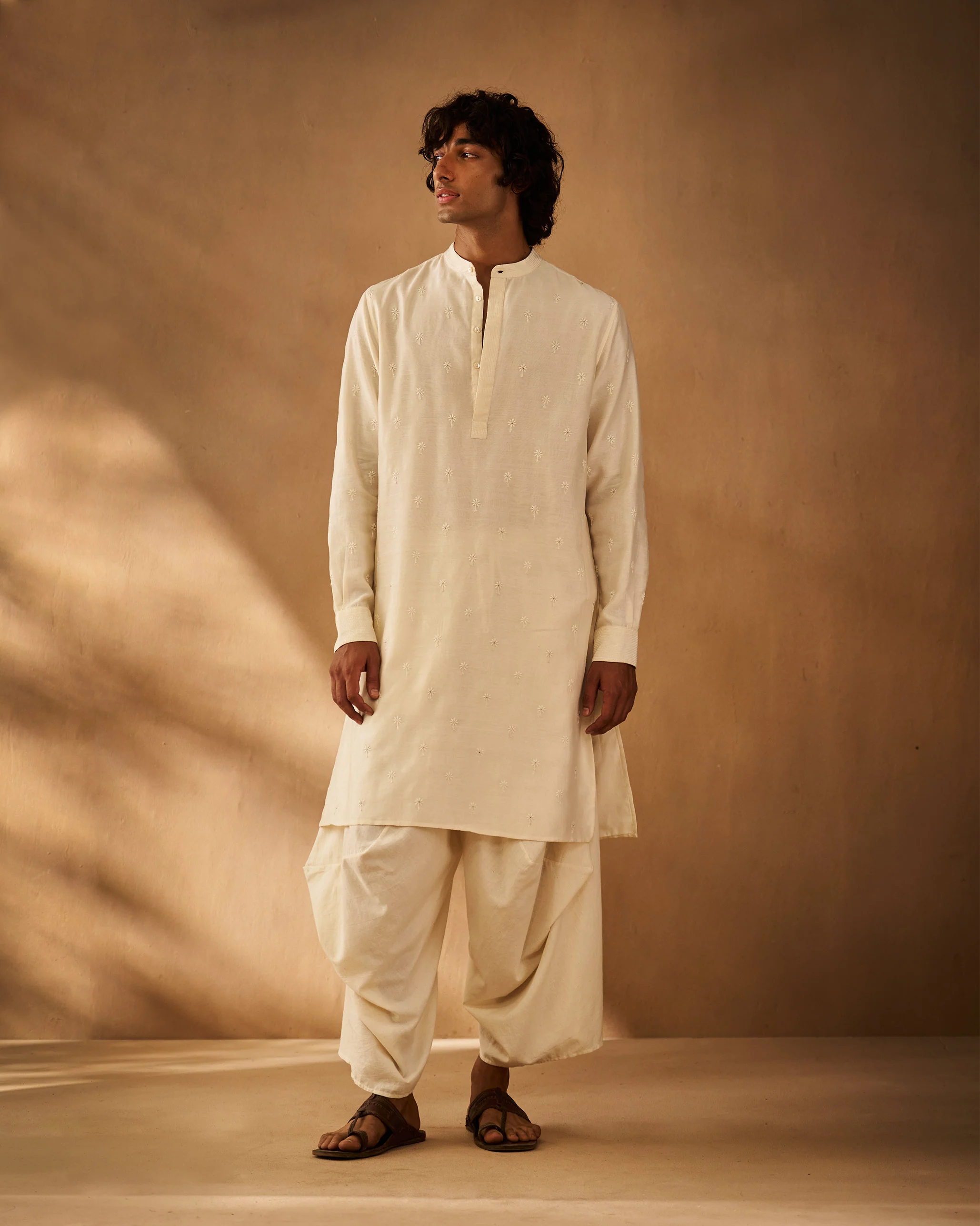 Awadh Kurta - Ivory Chikankari - Image 6