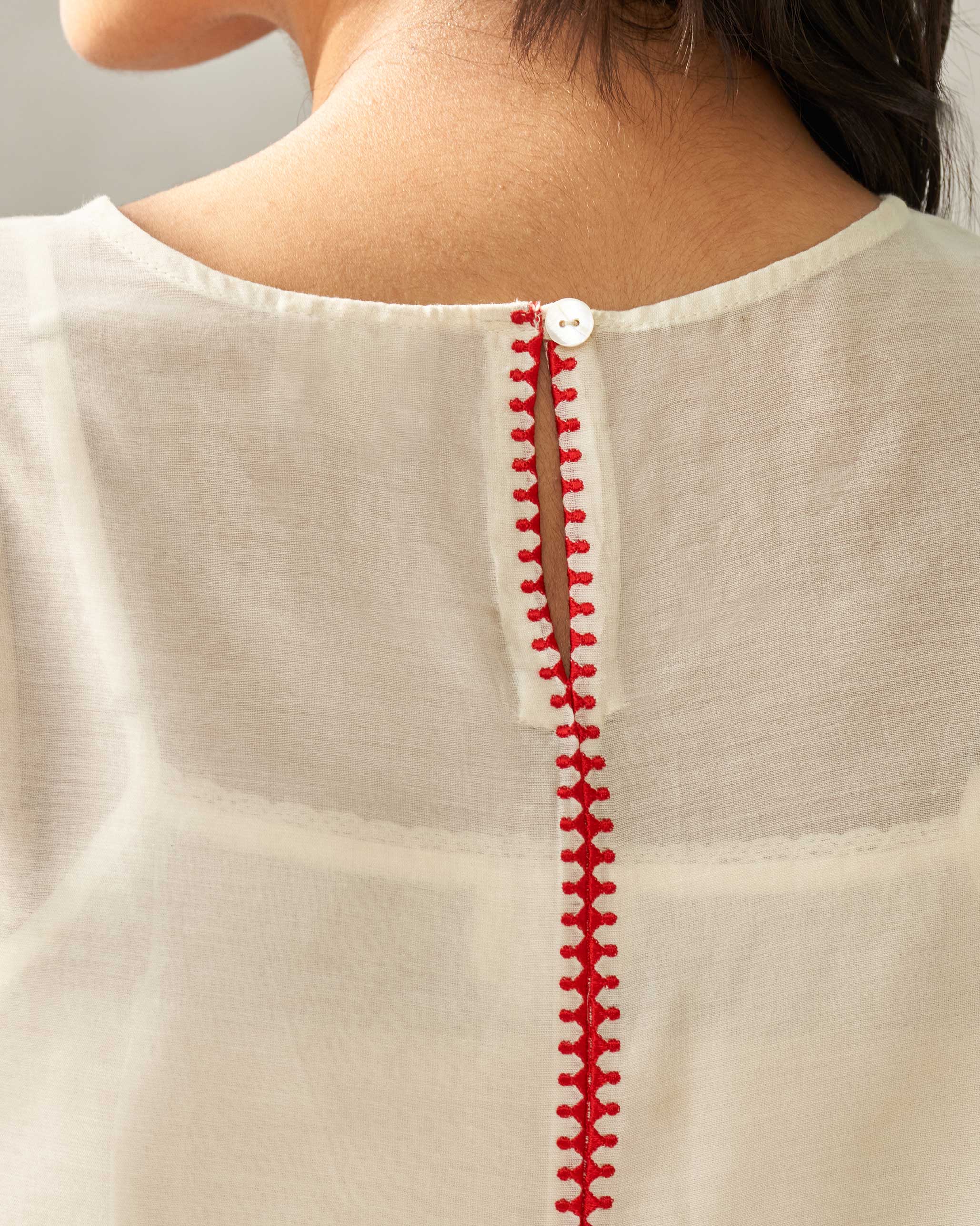 Ayat Kurta with Slip - Ivory - Image 2