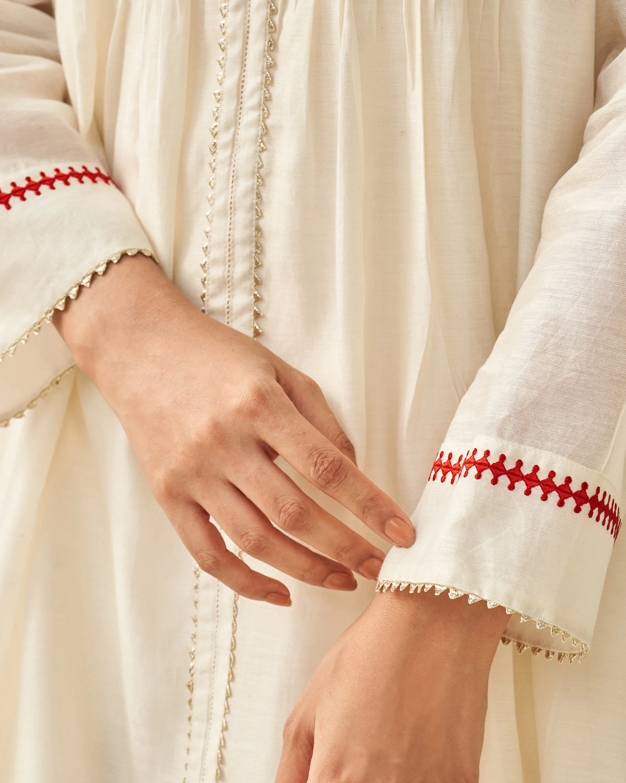 Ayat Kurta with Slip - Ivory - Image 3