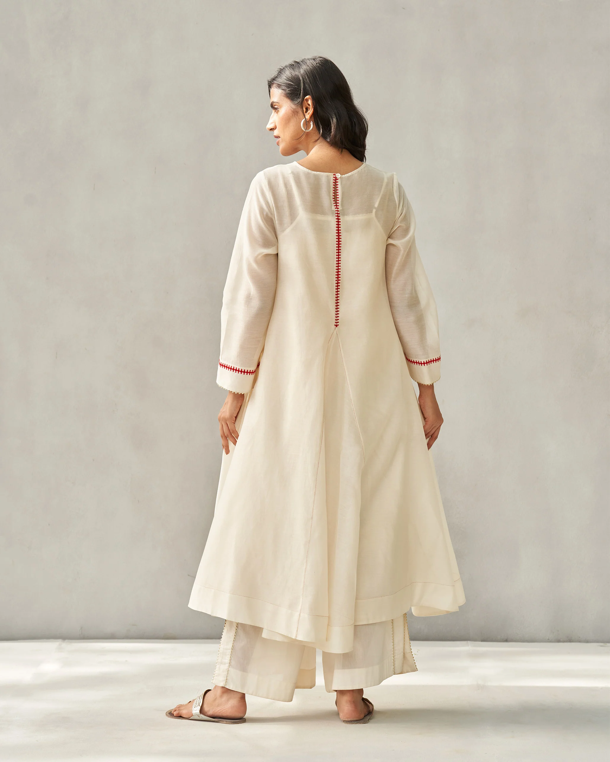 Ayat Kurta with Slip - Ivory - Image 6