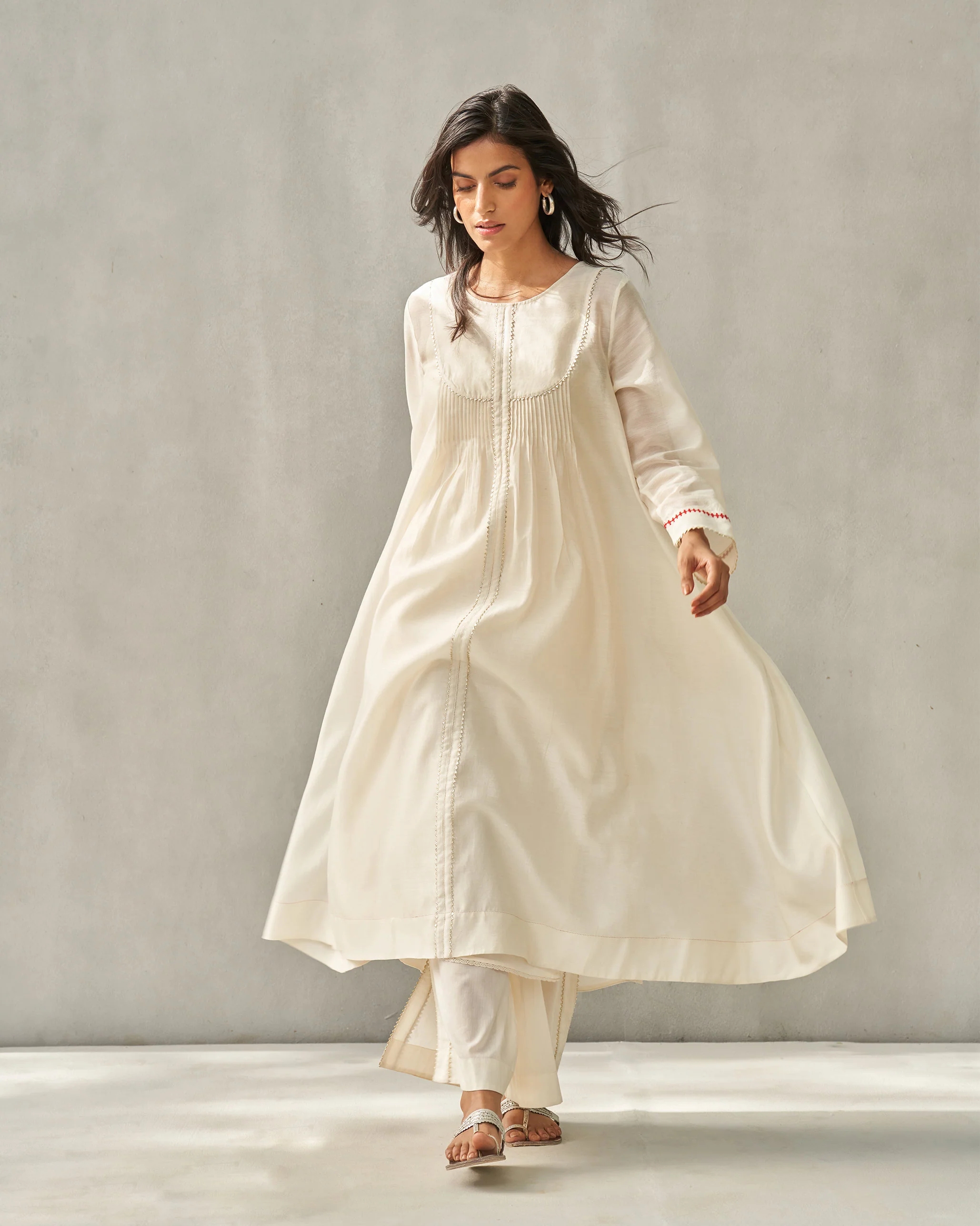Ayat Kurta with Slip - Ivory - Image 7