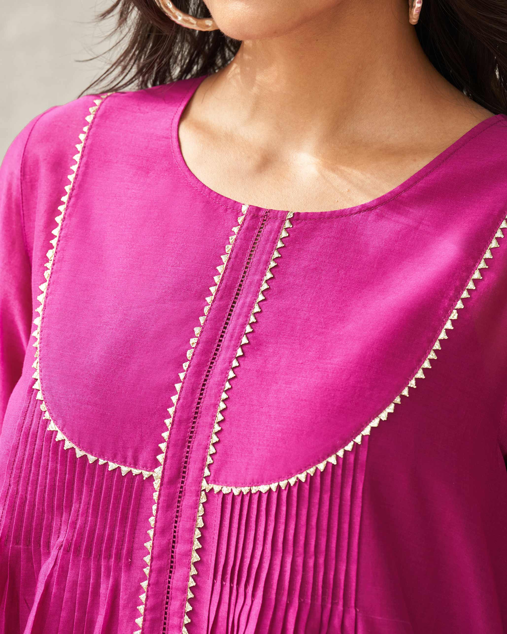 Ayat Kurta with Slip - Magenta - Image 4