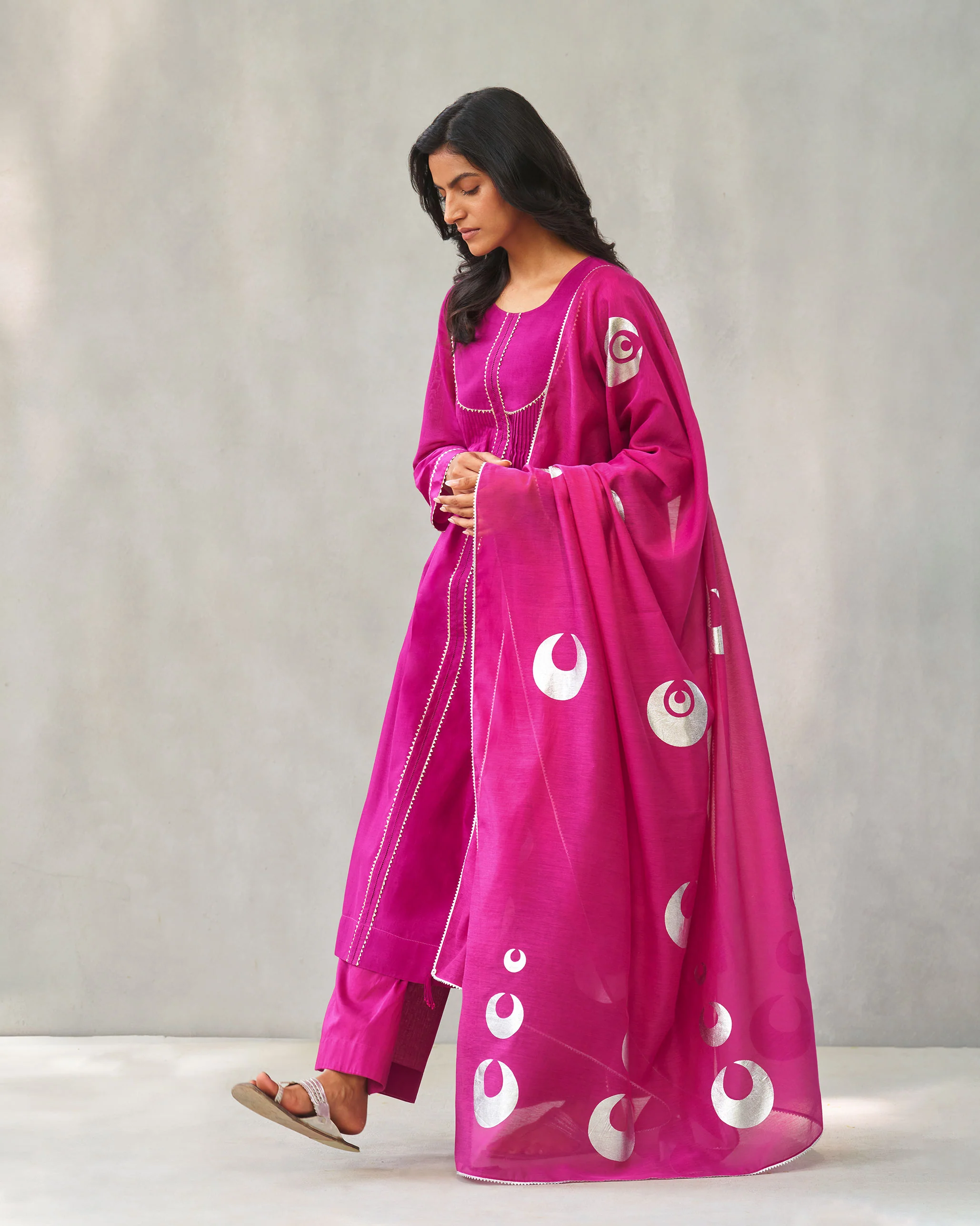 Ayat Kurta with Slip - Magenta - Image 7