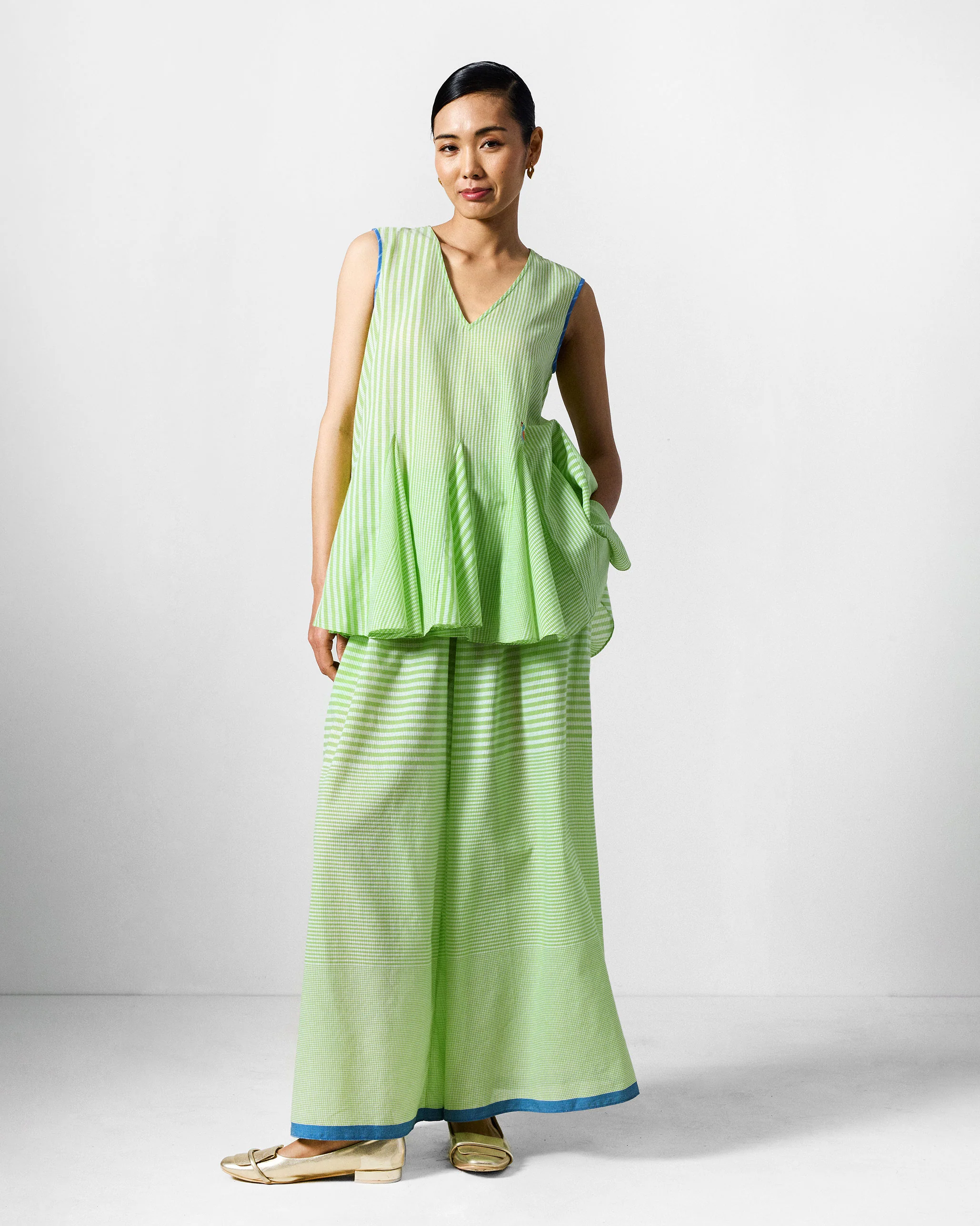 Ayra Top - Green & White Checks - Image 9