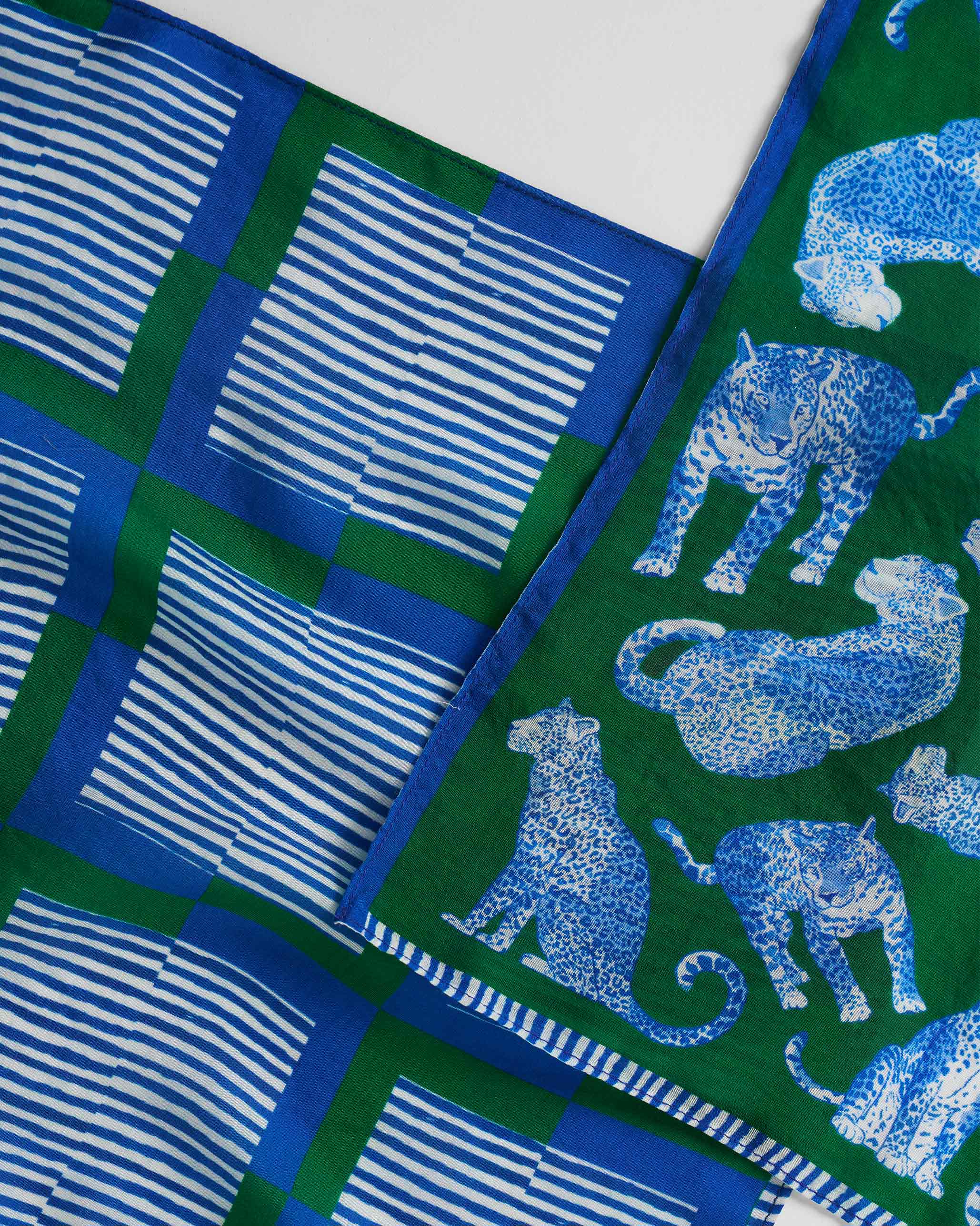 Baagh Pocket Square - Blue & Green - Image 2