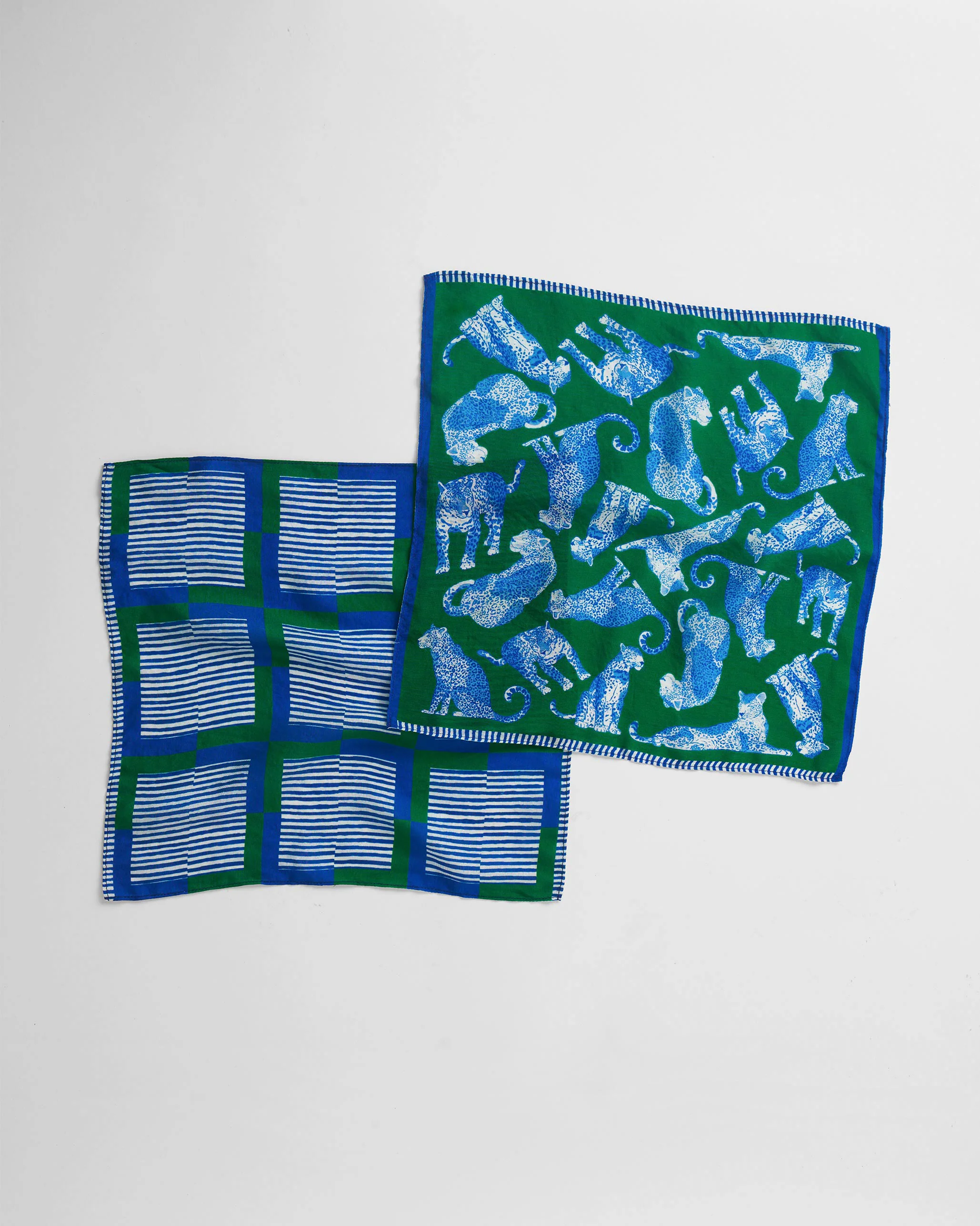 Baagh Pocket Square - Blue & Green - Image 3