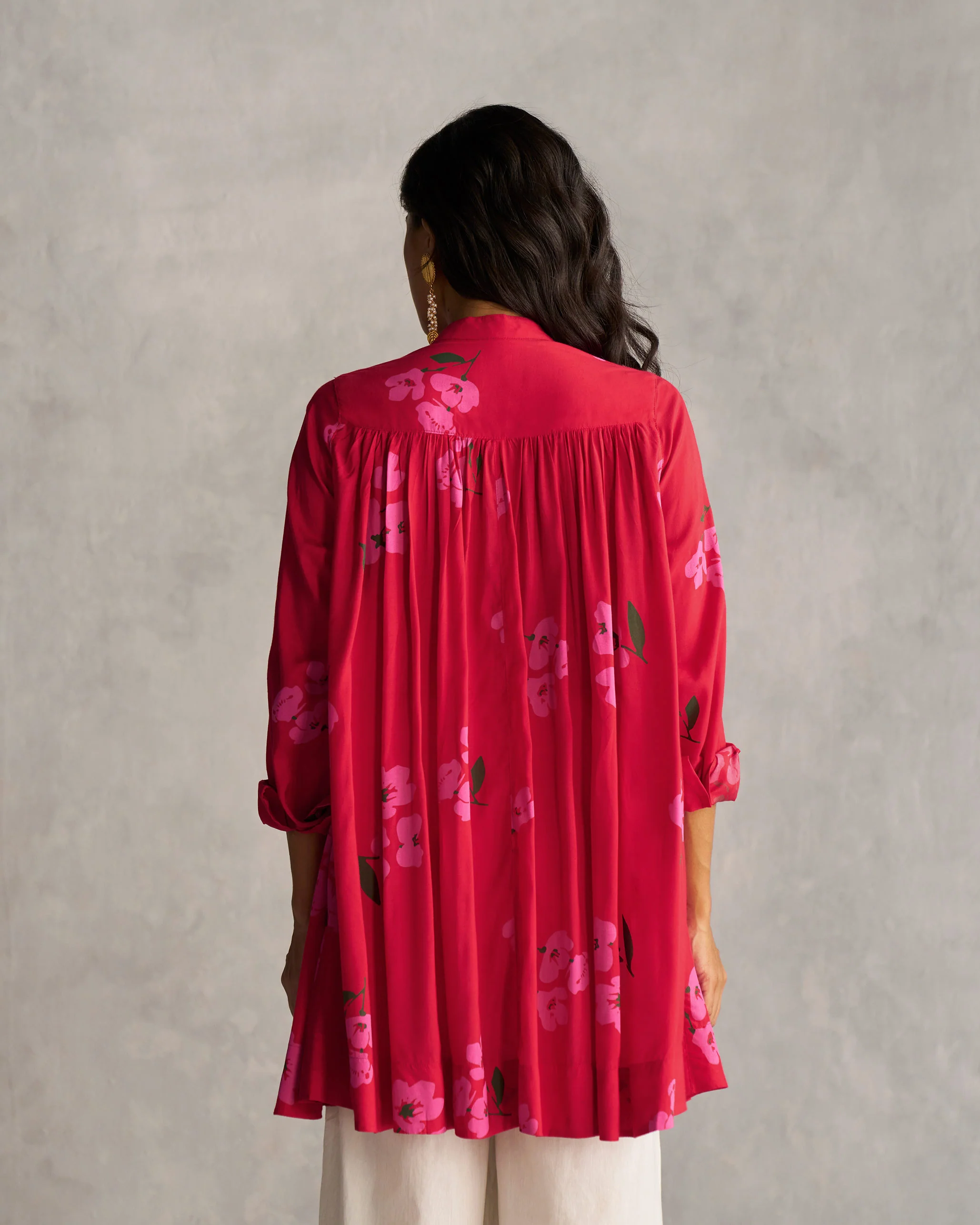 Back Gathered Top - Red - Image 4