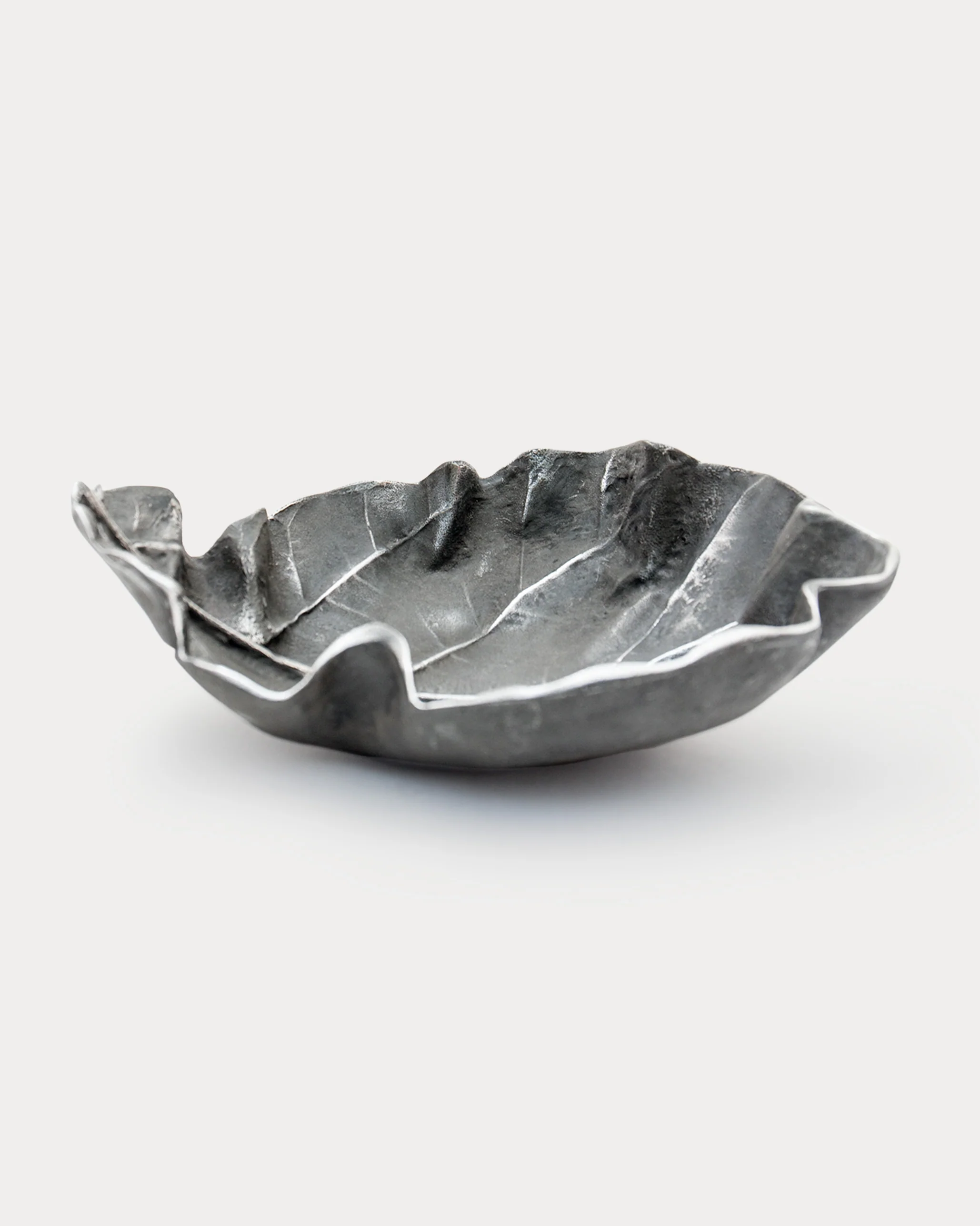 Badam Leaf Incense Holder - Antique Silver - Image 2