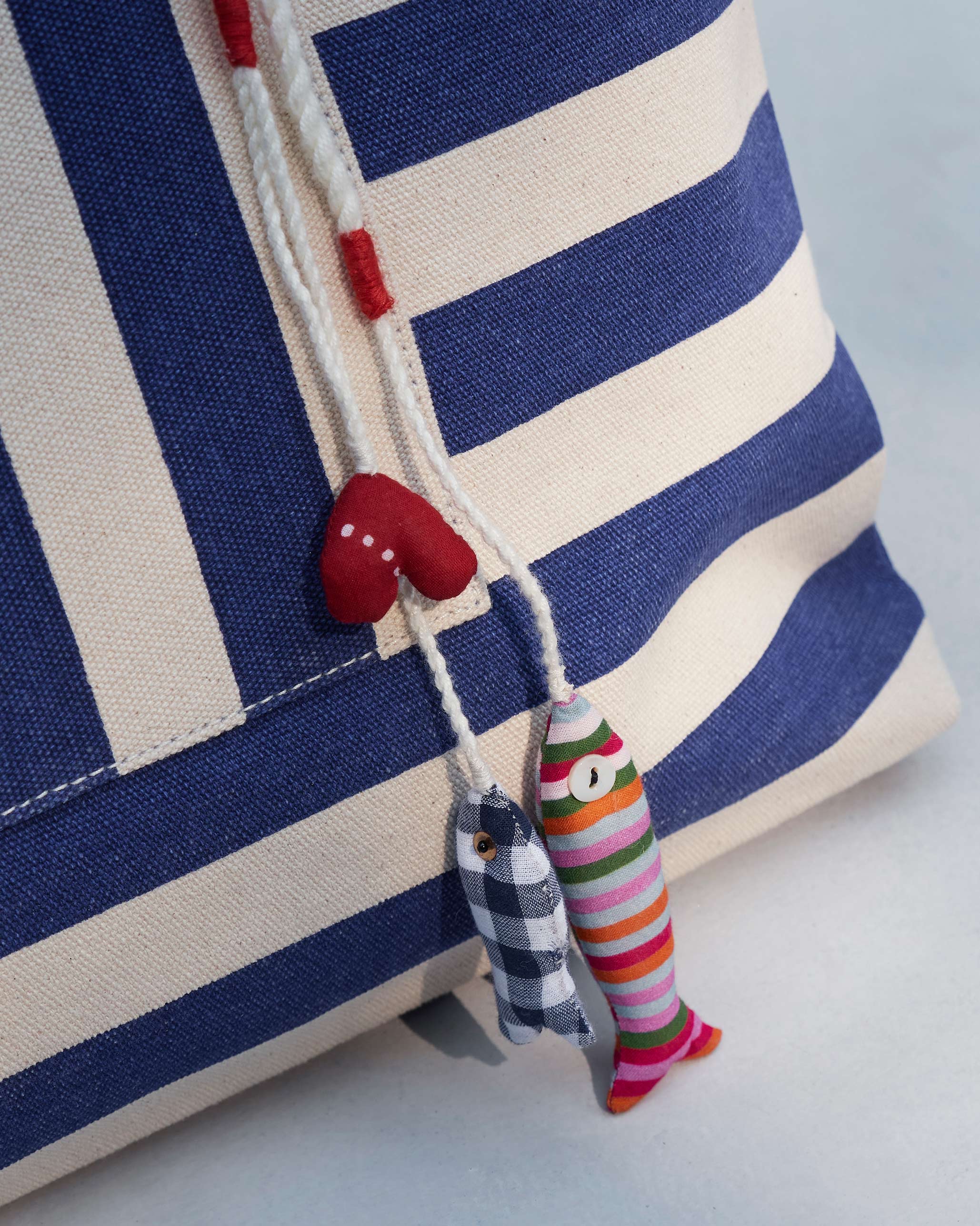 Bagan Stripe Tote - Cobalt Blue & Ivory - Image 2
