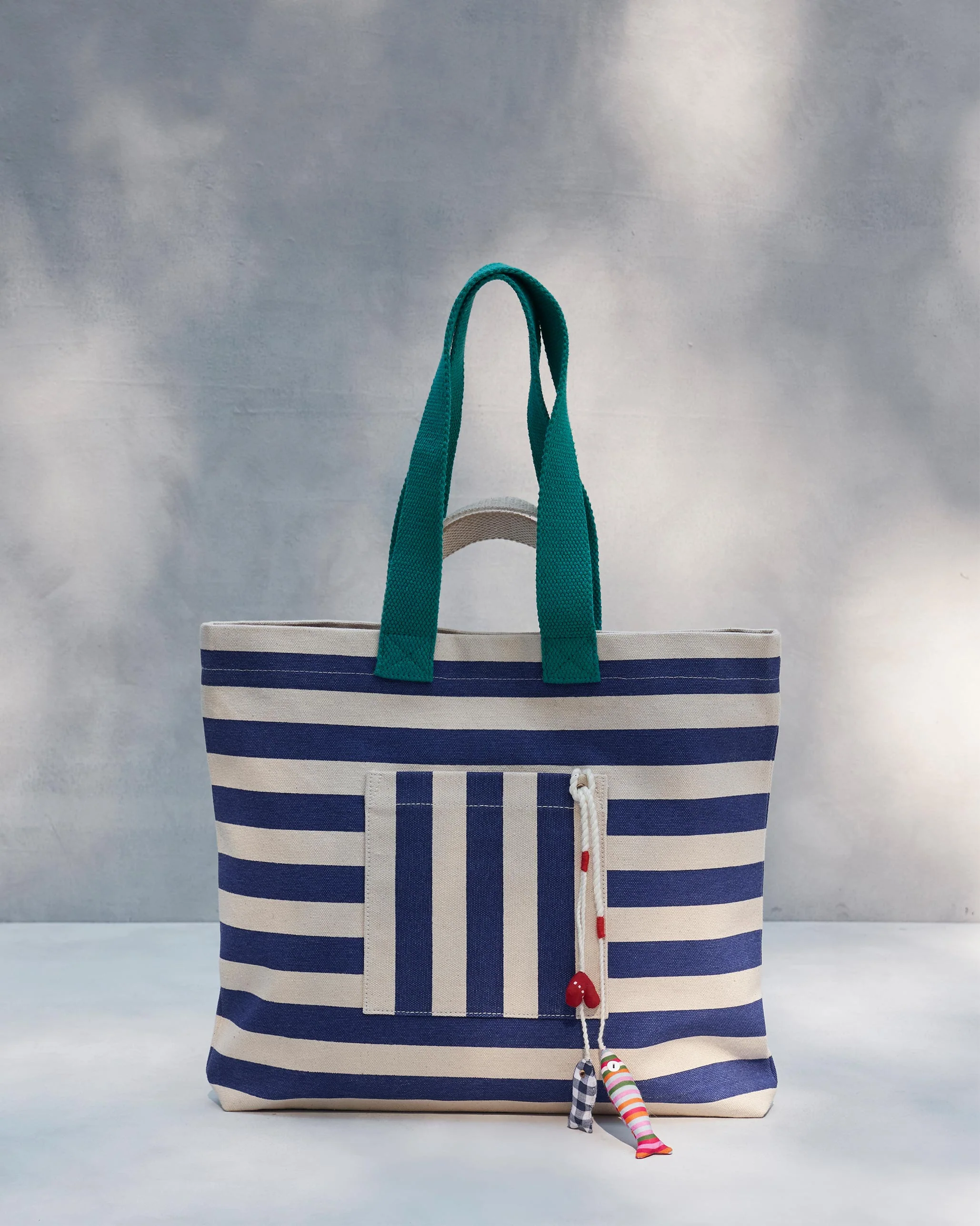 Bagan Stripe Tote - Cobalt Blue & Ivory - Image 5