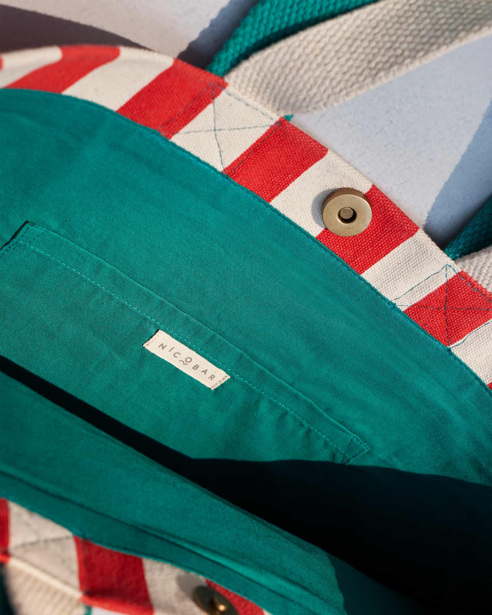 Bagan Stripe Tote - Red & Ivory - Image 3