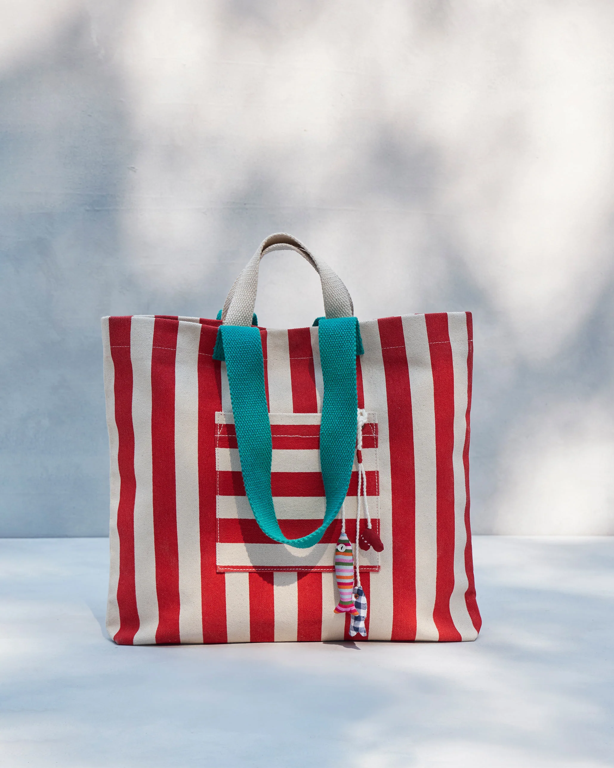 Bagan Stripe Tote - Red & Ivory - Image 4