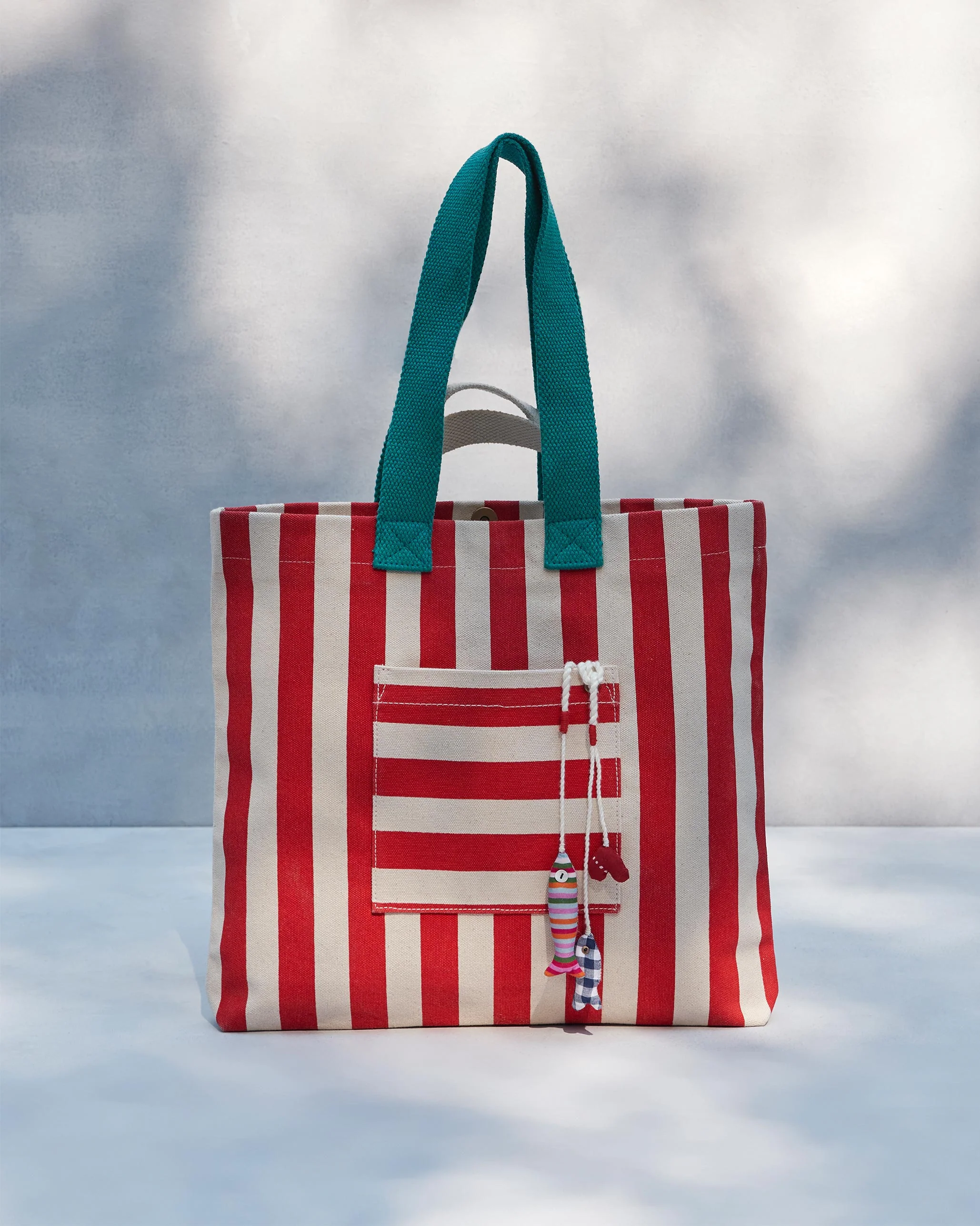 Bagan Stripe Tote - Red & Ivory - Image 5
