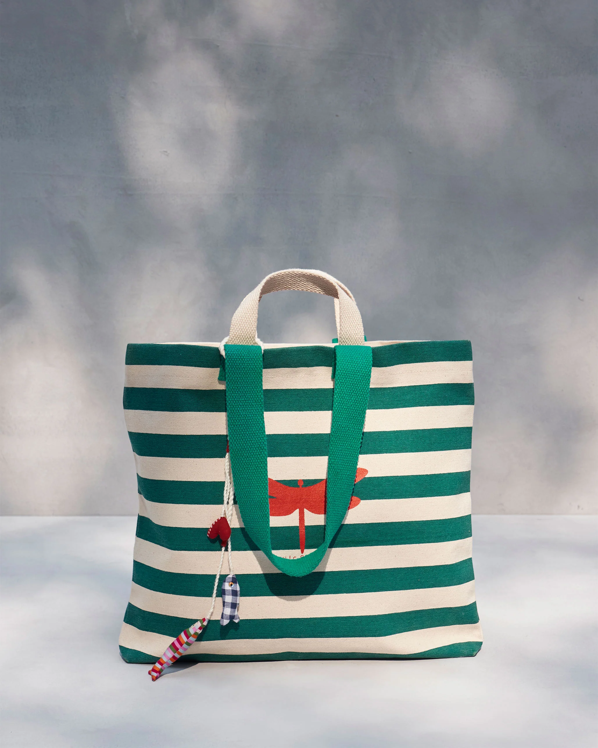 Bagan Stripe Tote - Teal & Ivory - Image 4