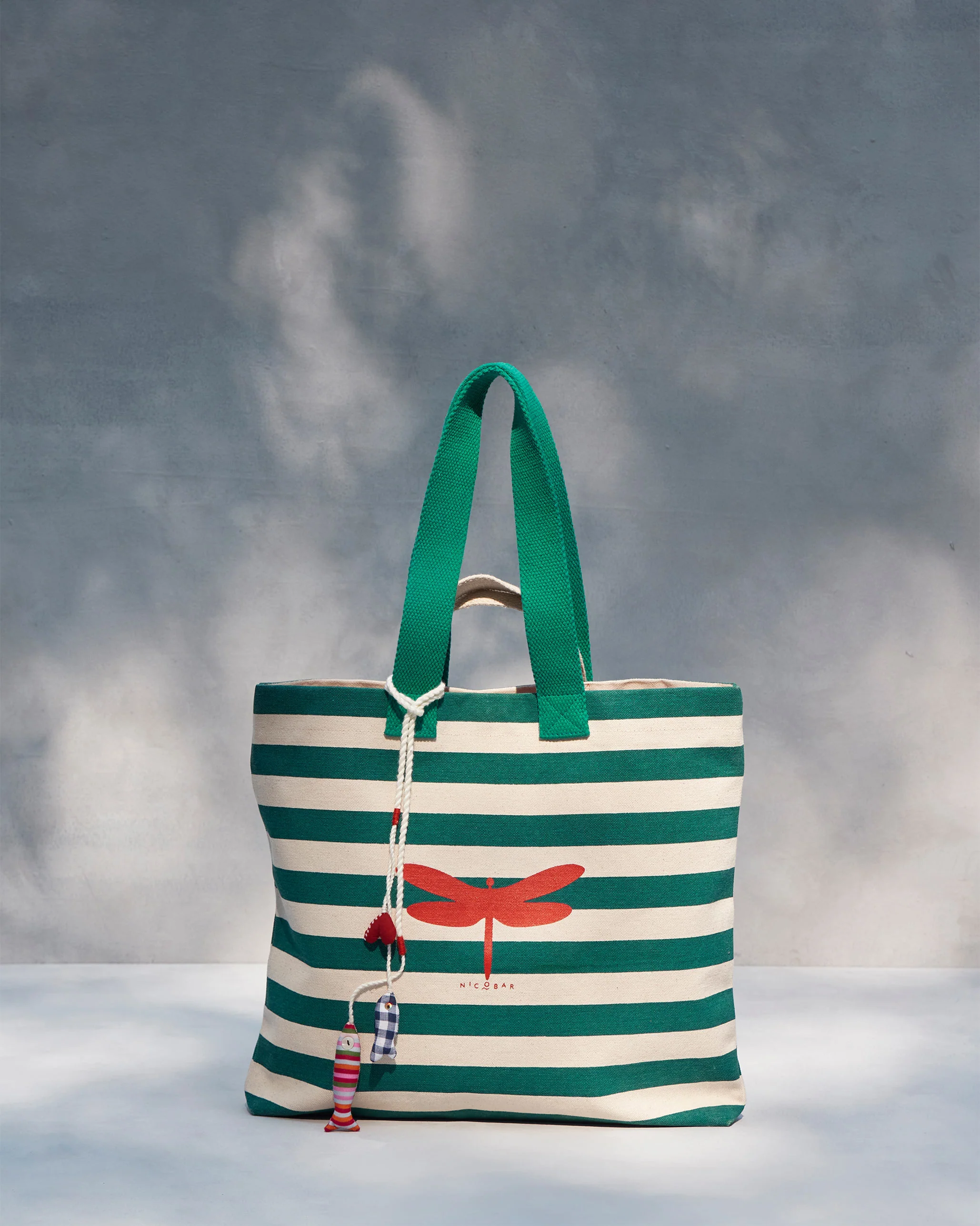 Bagan Stripe Tote - Teal & Ivory - Image 5