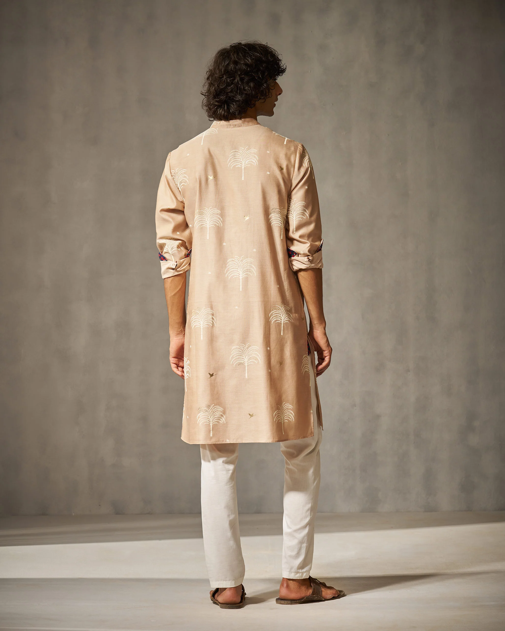 Bageecha Kurta - Light Brown Print - Image 4