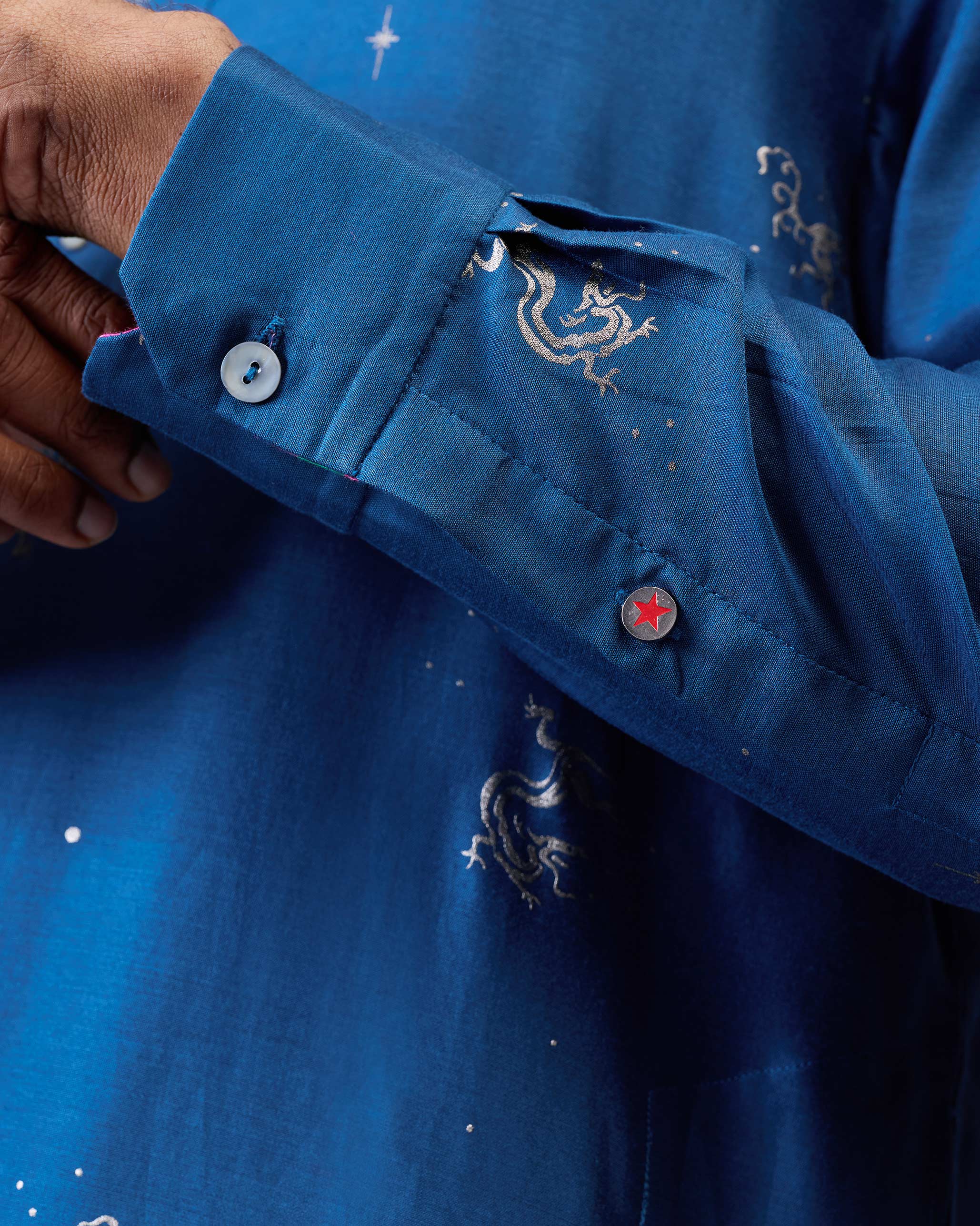 Bageecha Kurta - Navy Printed - Image 7