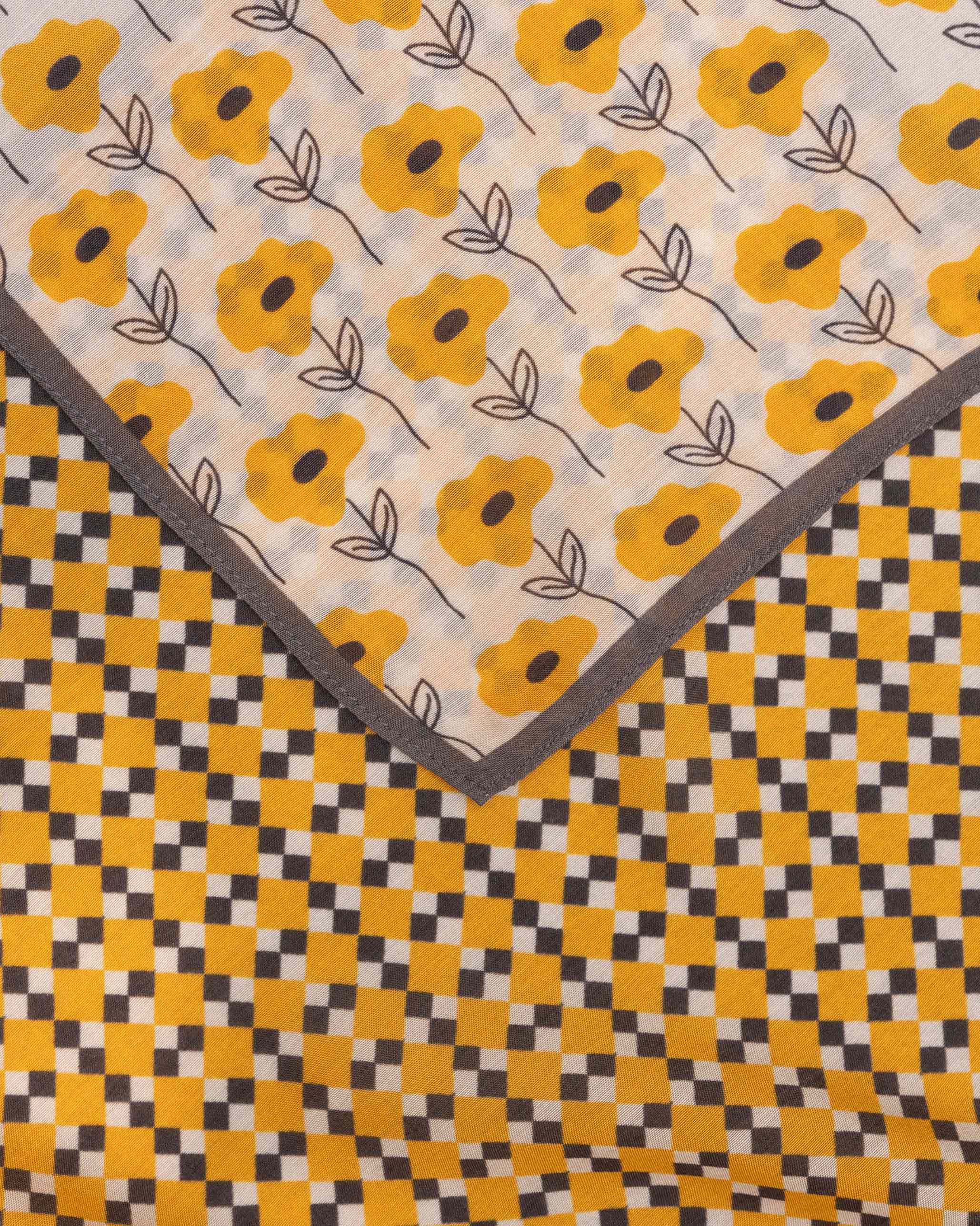Bageecha Pocket Squares - Dark Blue & Yellow - Image 3